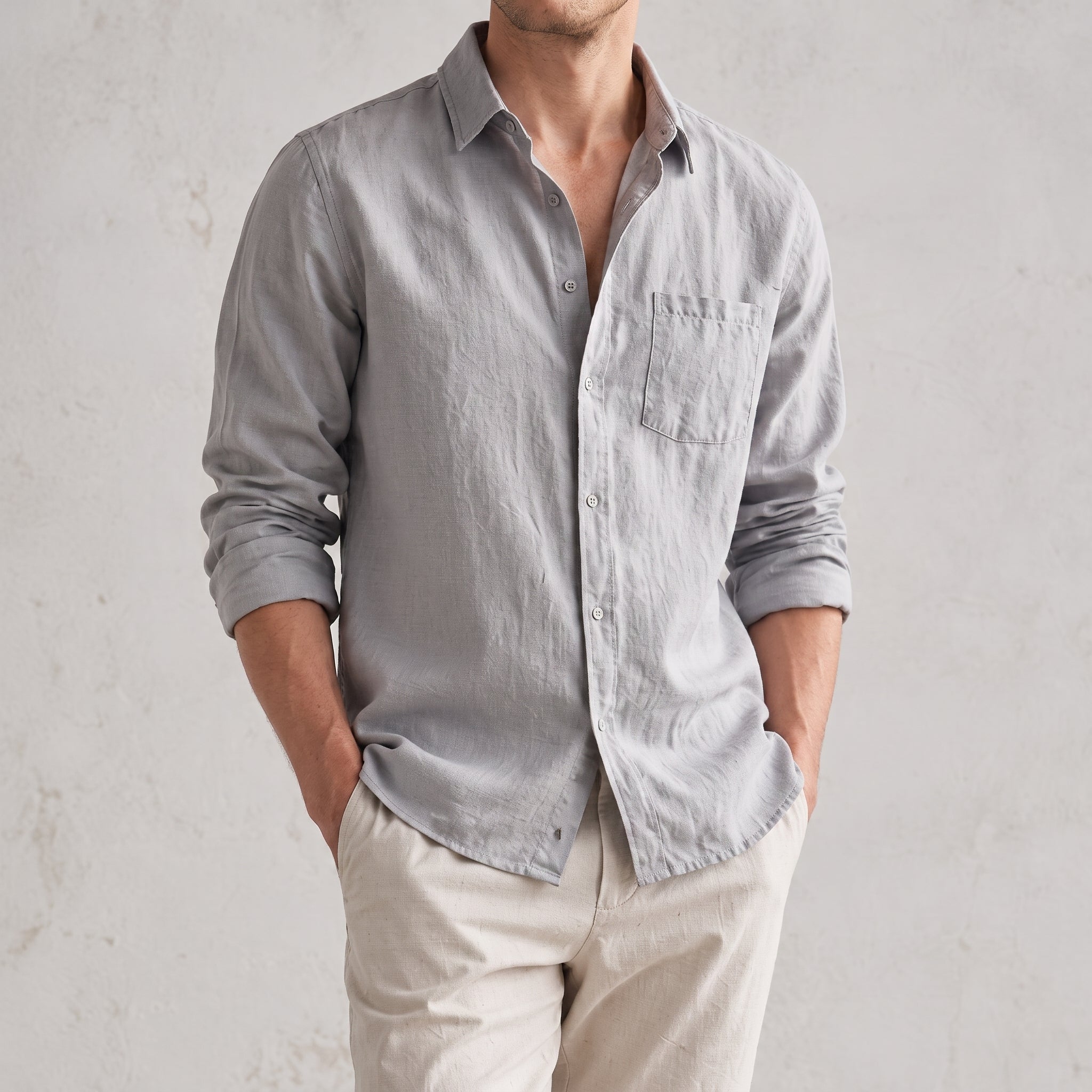 Arthur - Men's Summer Button-Down Point Collar Shirt