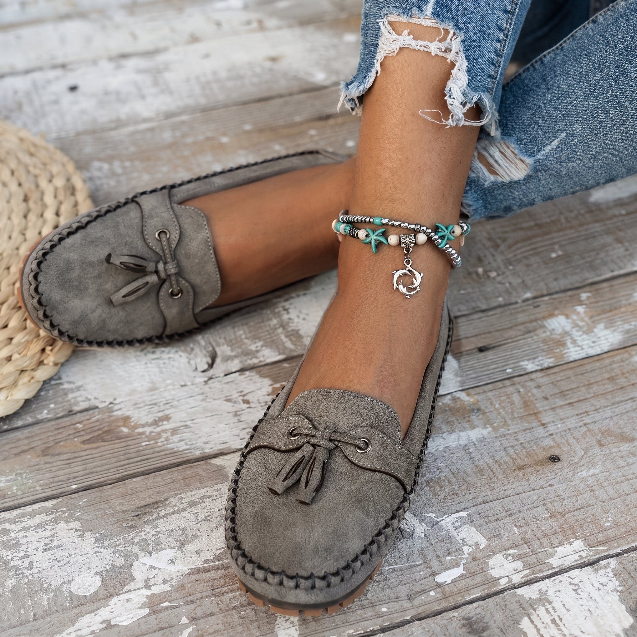 Leni - Women's Orthopaedic Tassel Bow Moccasin Loafers