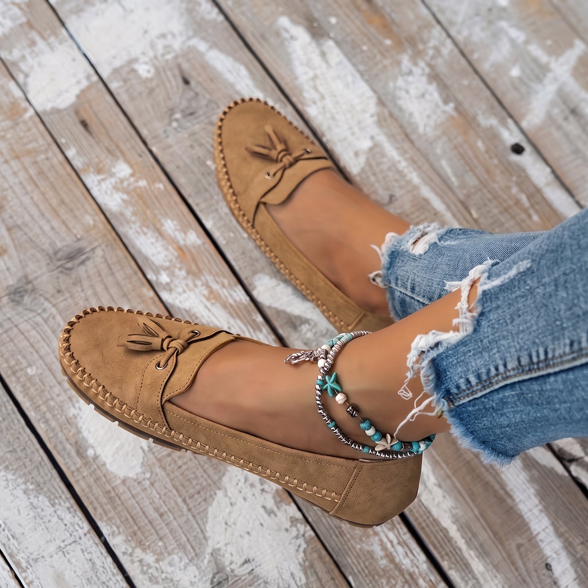 Leni - Women's Orthopaedic Tassel Bow Moccasin Loafers