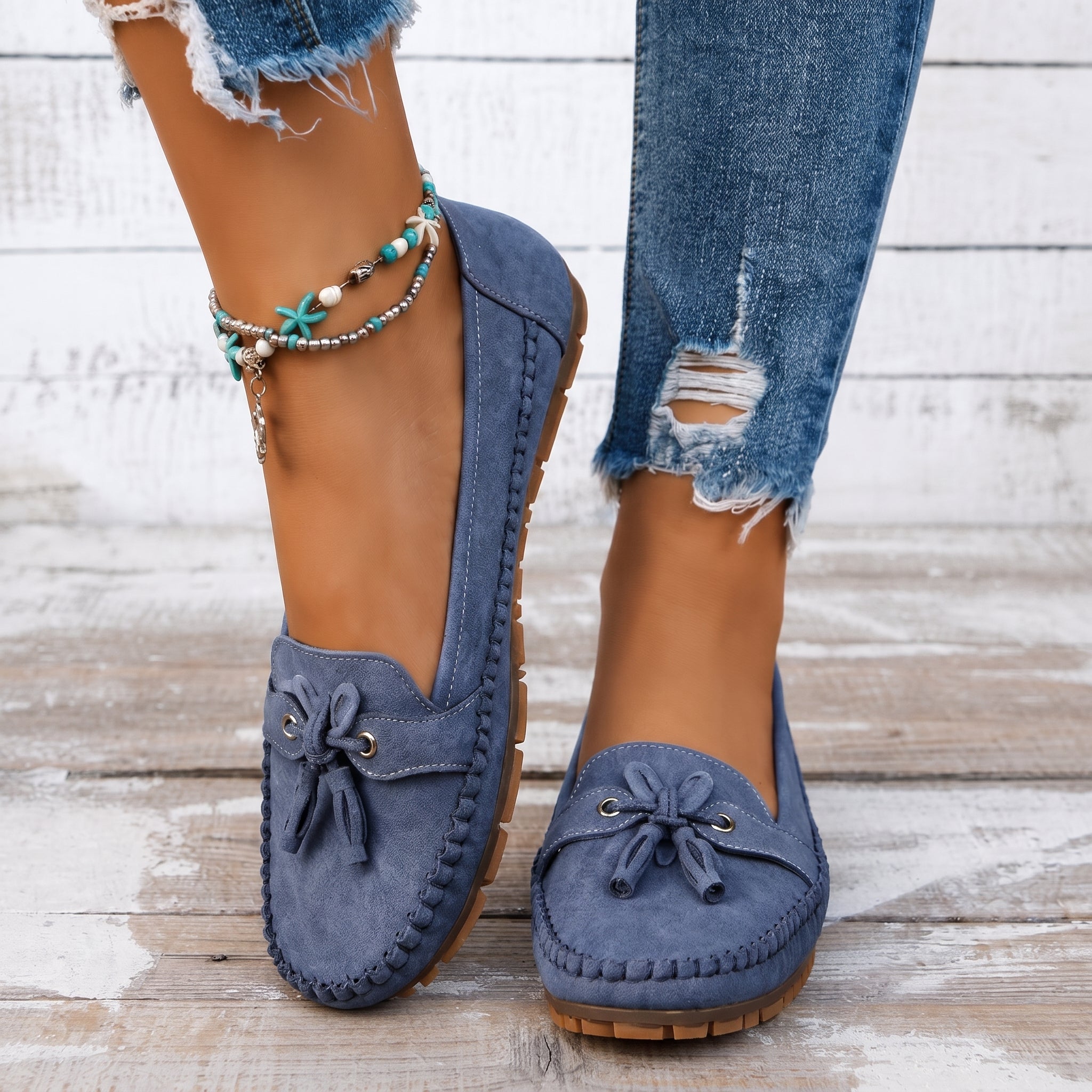 Leni - Women's Orthopaedic Tassel Bow Moccasin Loafers
