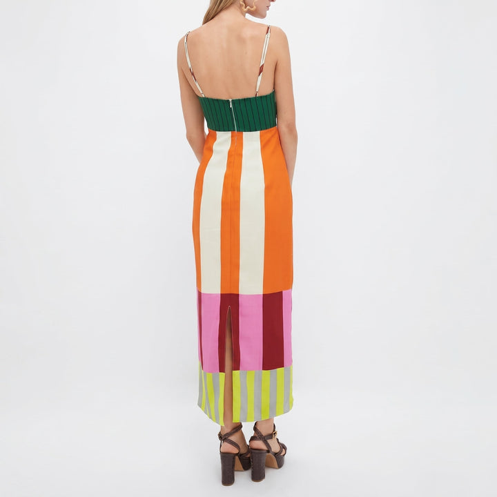 Anneliese - Women's Summer Colour Block Midi Dress