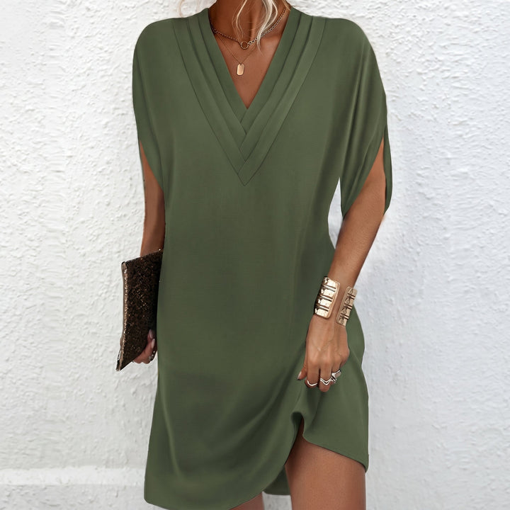 Clara - Women's Casual Pleated Short Sleeve Mini Dress