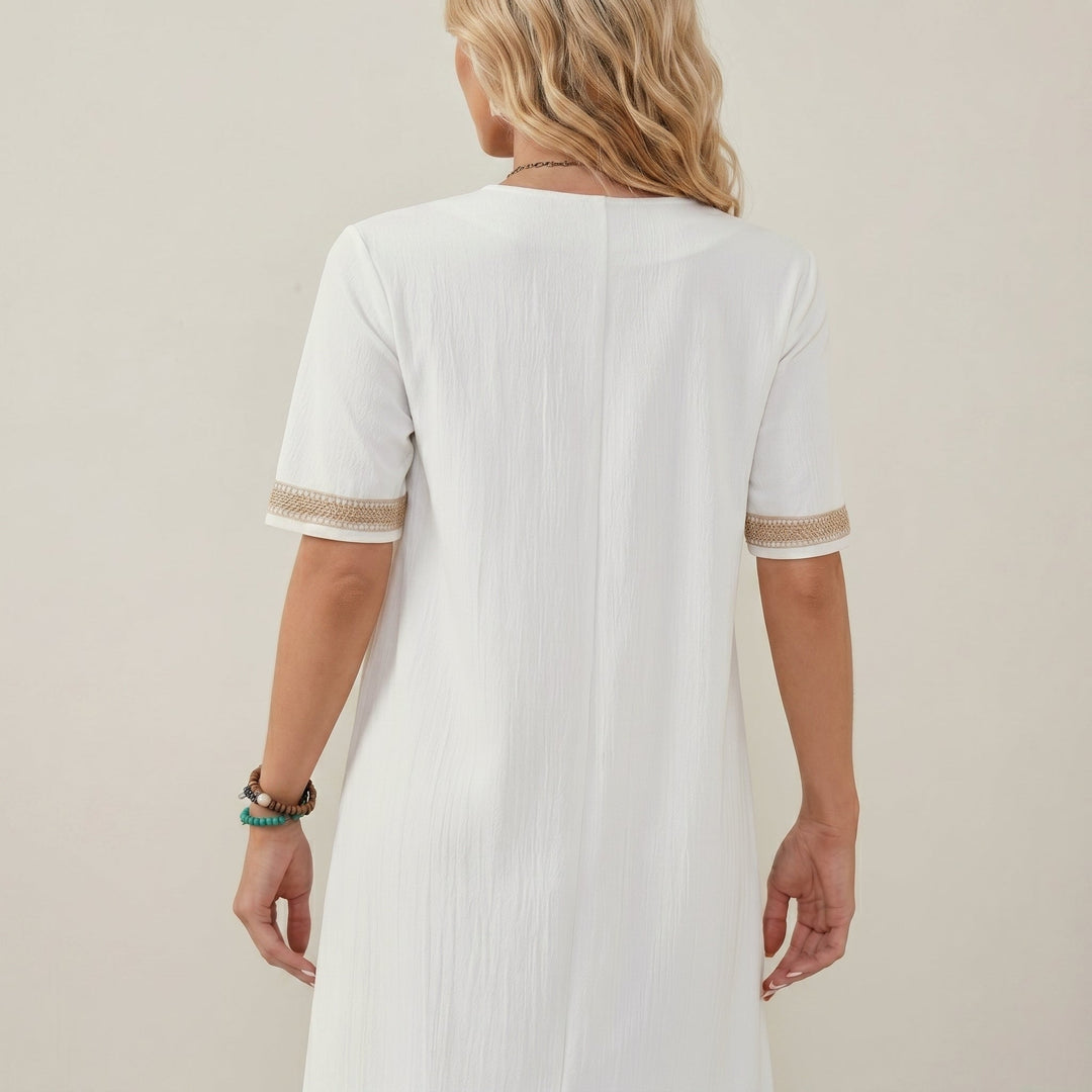 Clara - Women's Summer Lace Trim Mini Dress