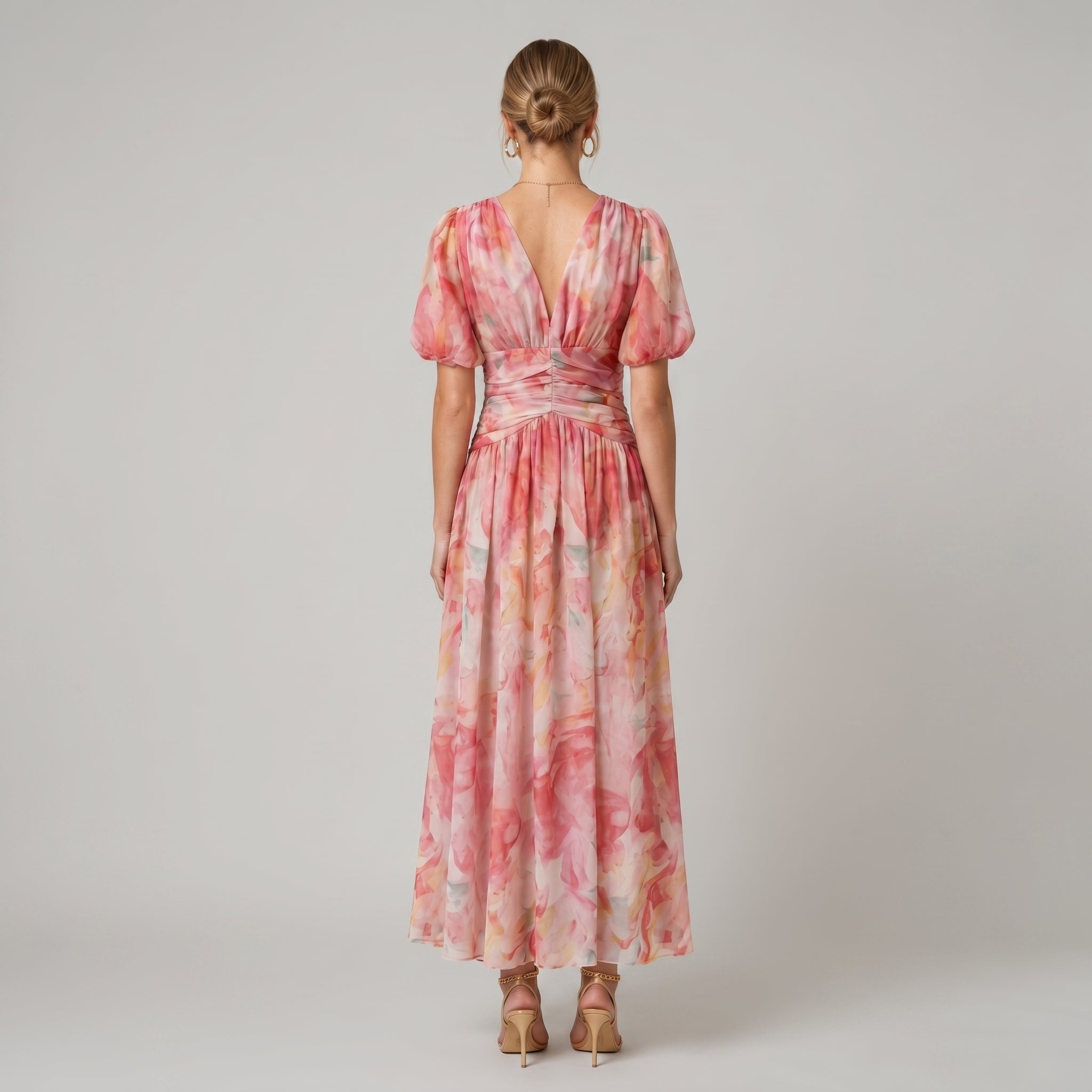 Leonie - Women's Vintage Floral Wedding Guest Maxi Dress