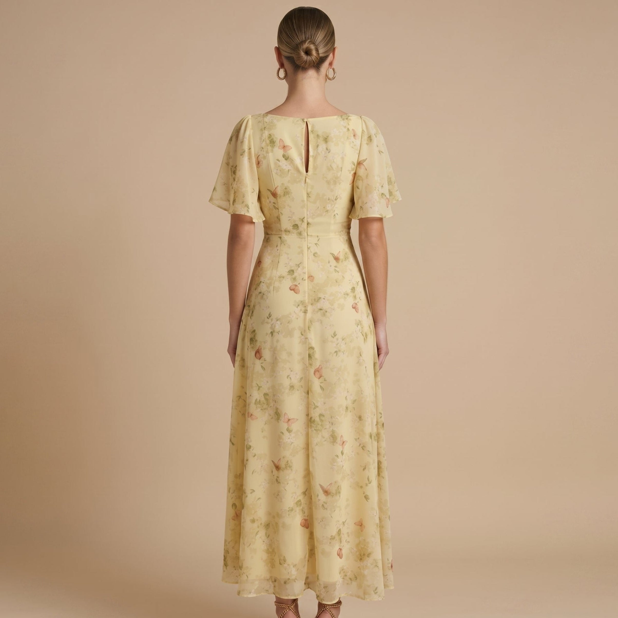 Alma - Women's Wedding Guest Vintage Floral Midi Dress