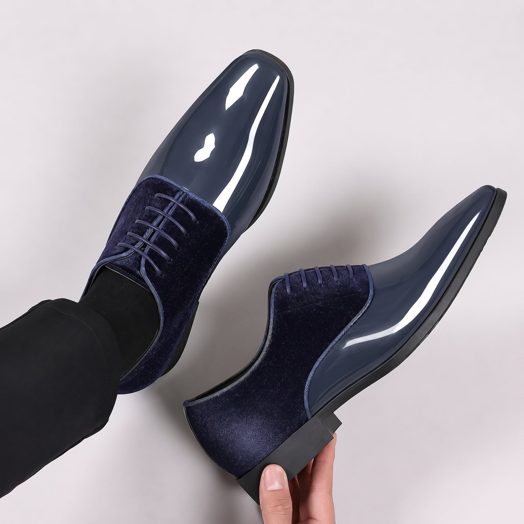 James - Men's Glossy Lace-Up Derby Wedding Shoes