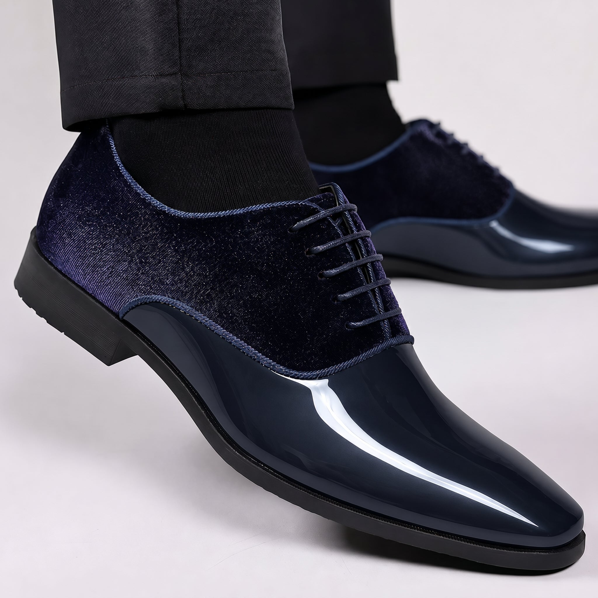 James - Men's Glossy Lace-Up Derby Wedding Shoes