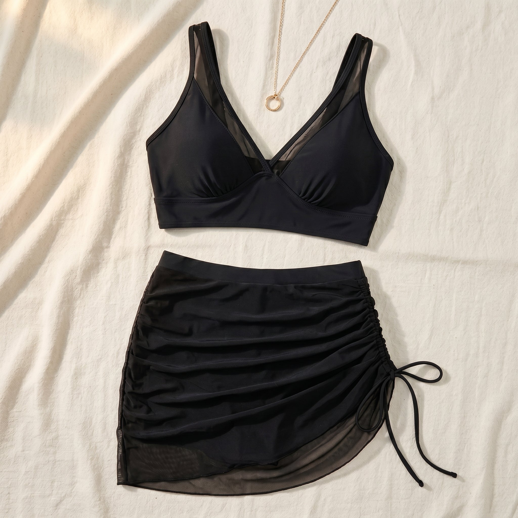 Maya - Women's Summer Bikini with Ruched Skirt