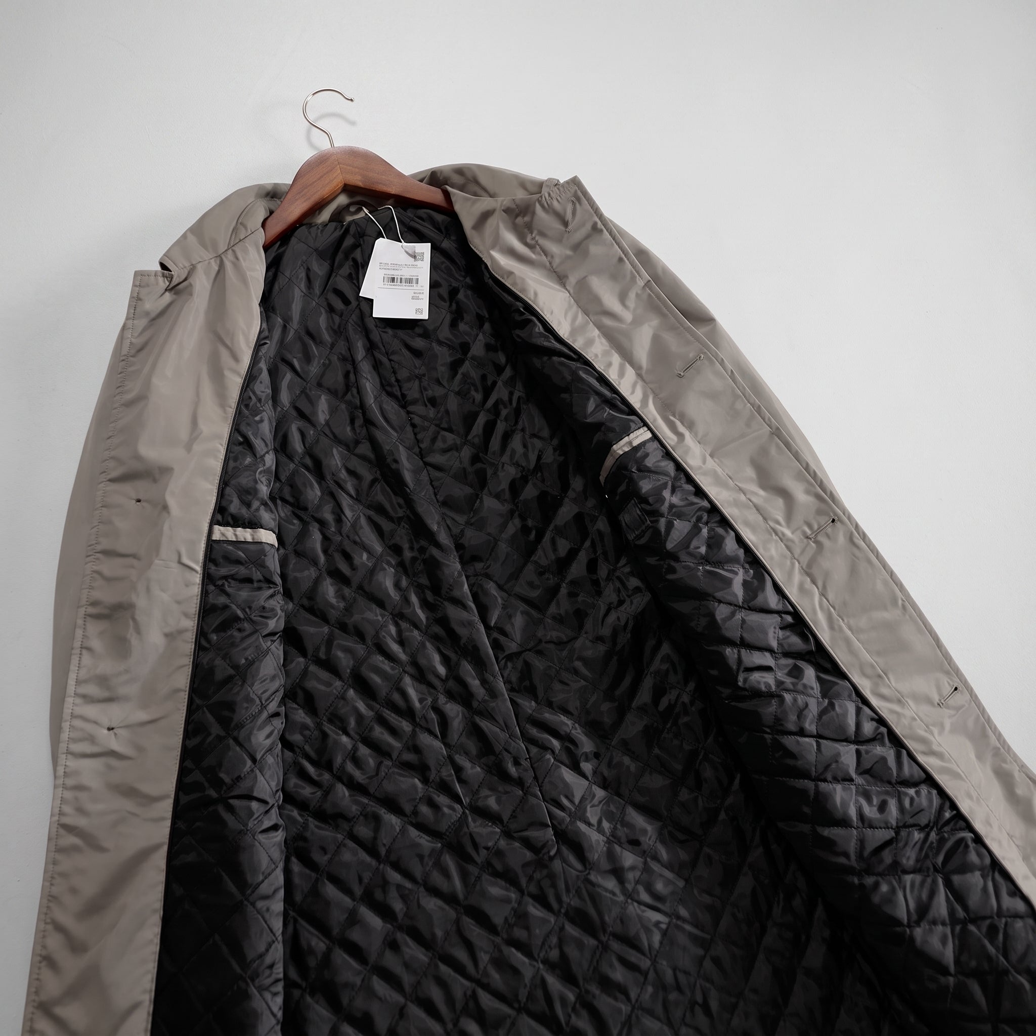 James - Men's Longline Mac Coat with Point Collar and Button Front