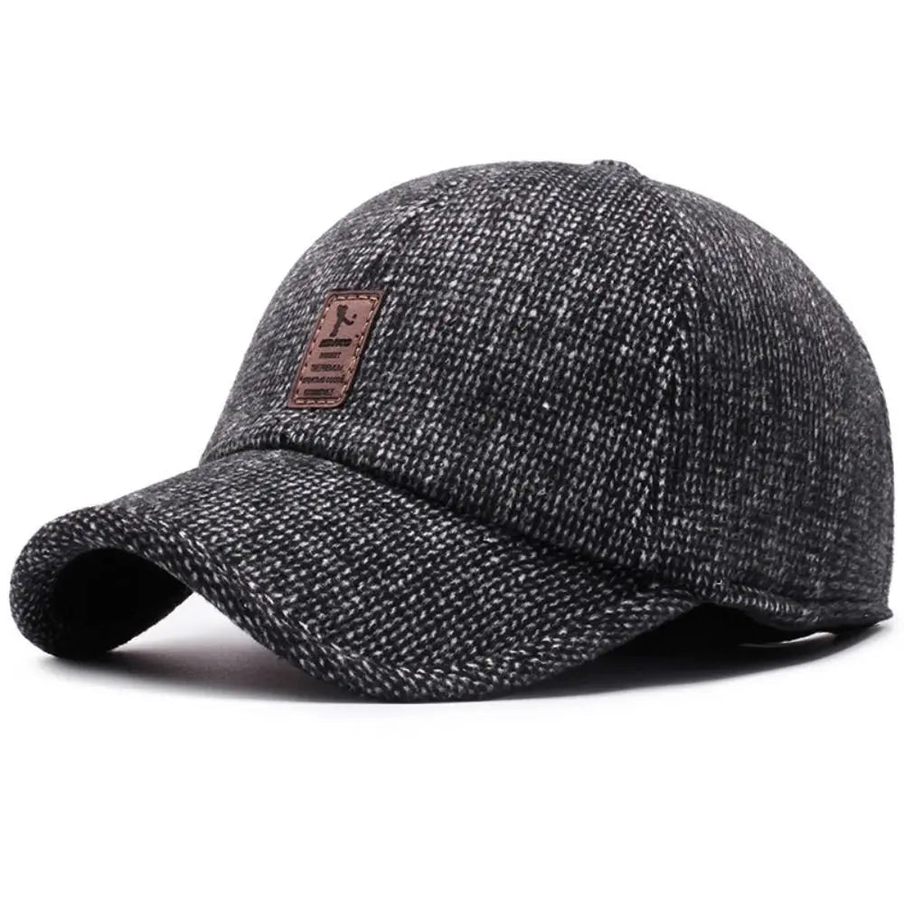 Albert - Men's Winter Knit Baseball Cap with Ear Flaps - Caps - Grey - Davies & Cooper