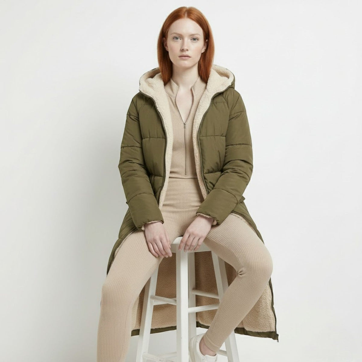 Alessia – Women's Winter Reversible Jacket - Puffer Jacket - Black - Davies & Cooper