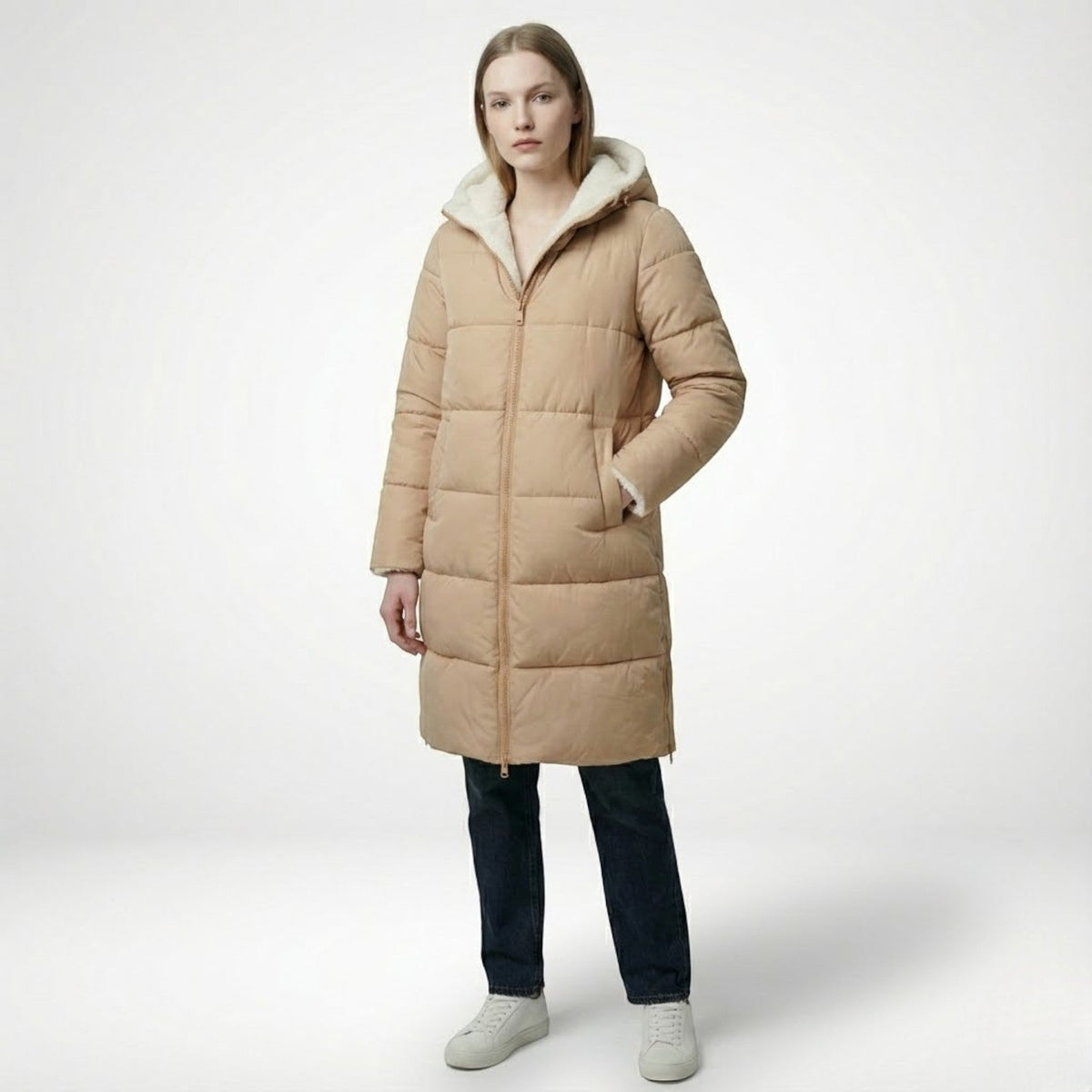Alessia – Women's Winter Reversible Jacket - Puffer Jacket - Green - Davies & Cooper