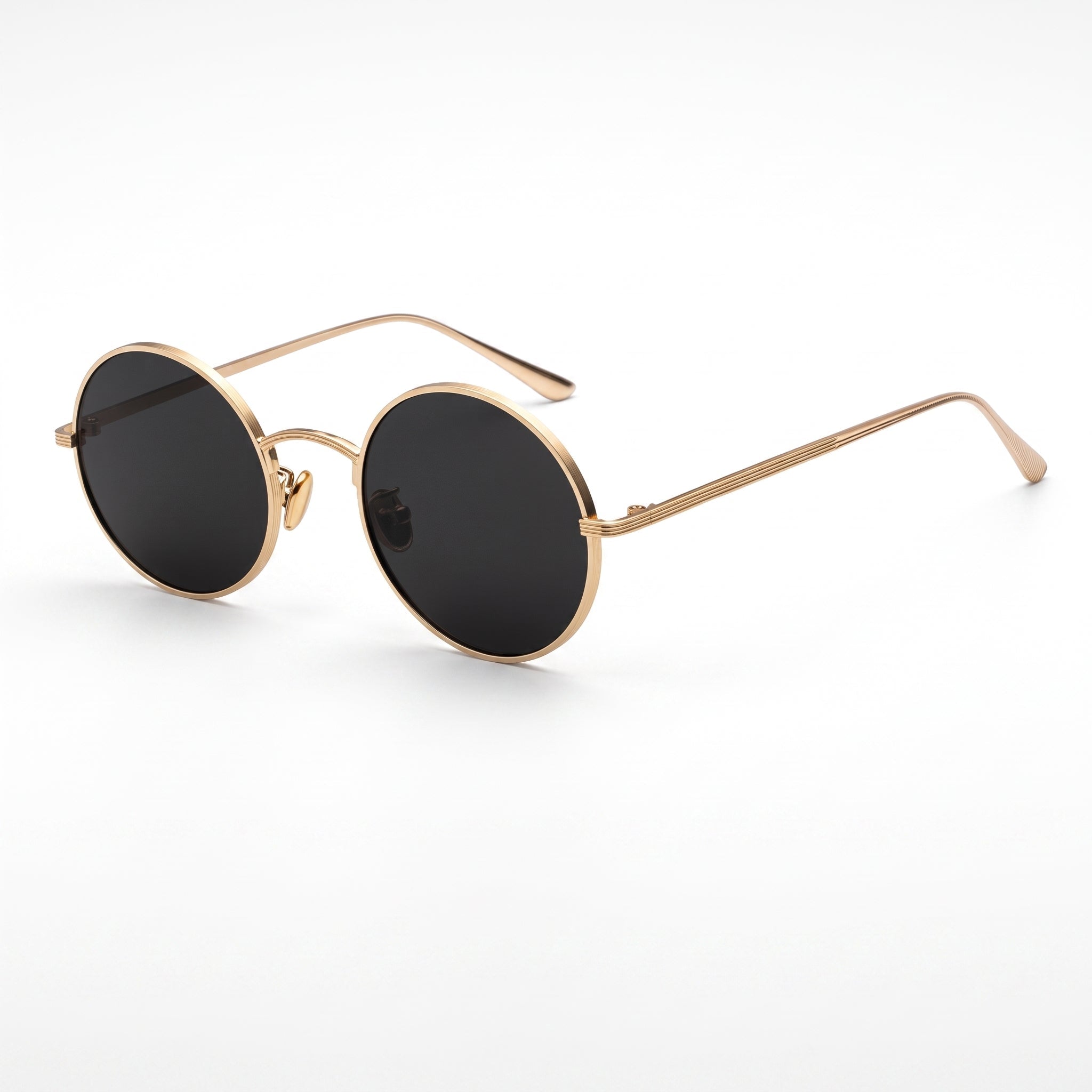 Alex - Men's Summer Vintage-Style Retro Round Sunglasses - sunglasses - Gold-Grey - Davies & Cooper