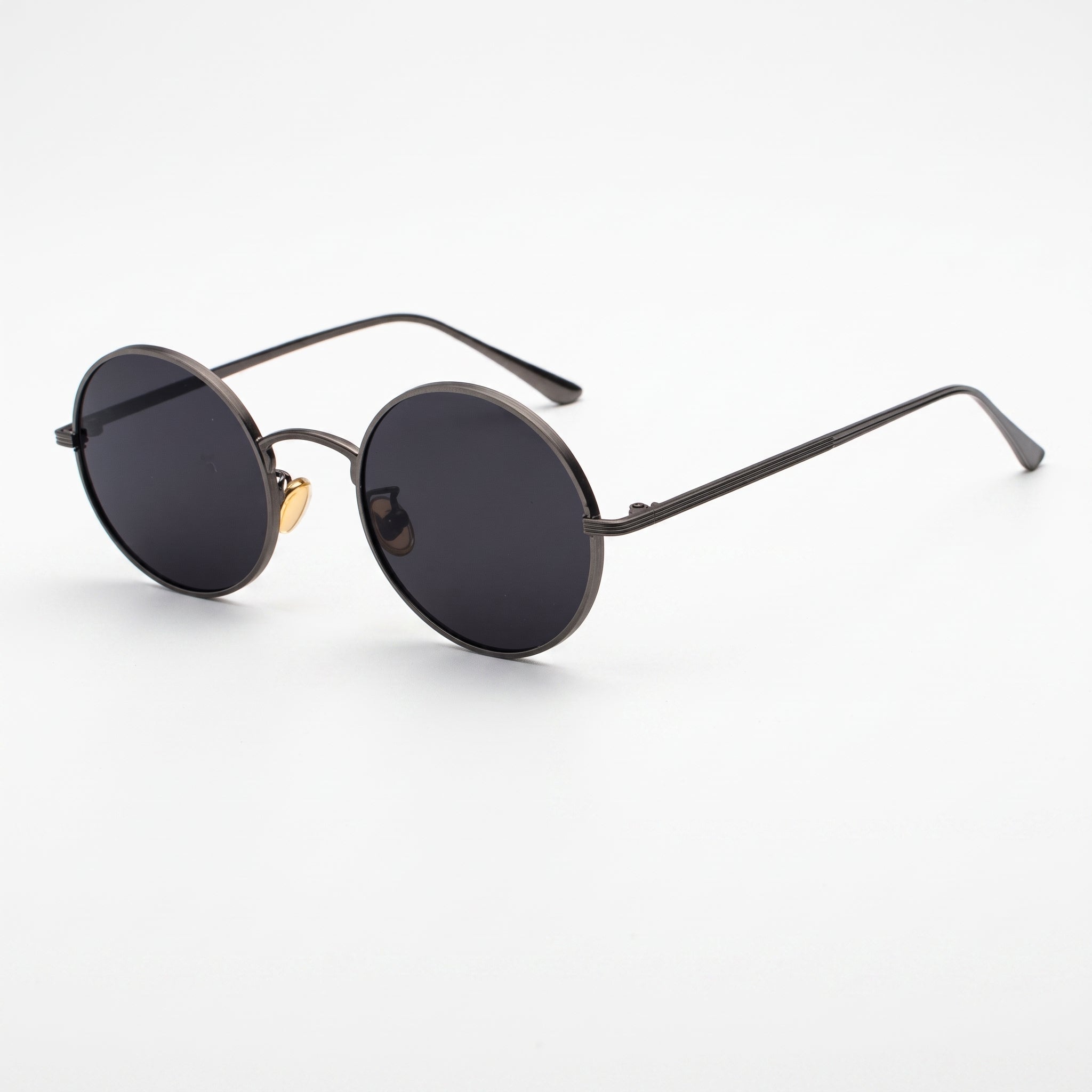 Alex - Men's Summer Vintage-Style Retro Round Sunglasses - sunglasses - Gun-Grey - Davies & Cooper