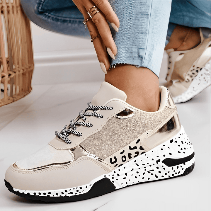 Alice - Women's Chunky Platform Low - Top Trainers - Shoes - Gold - Davies & Cooper