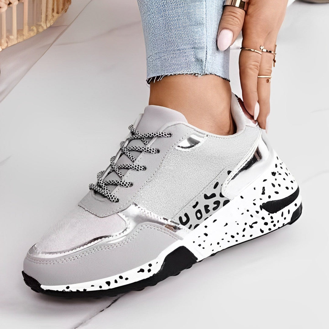 Alice - Women's Chunky Platform Low - Top Trainers - Shoes - Silver - Davies & Cooper