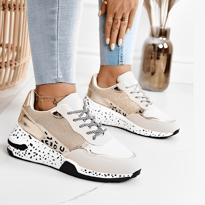 Alice - Women's Chunky Platform Low - Top Trainers - Shoes - Gold - Davies & Cooper