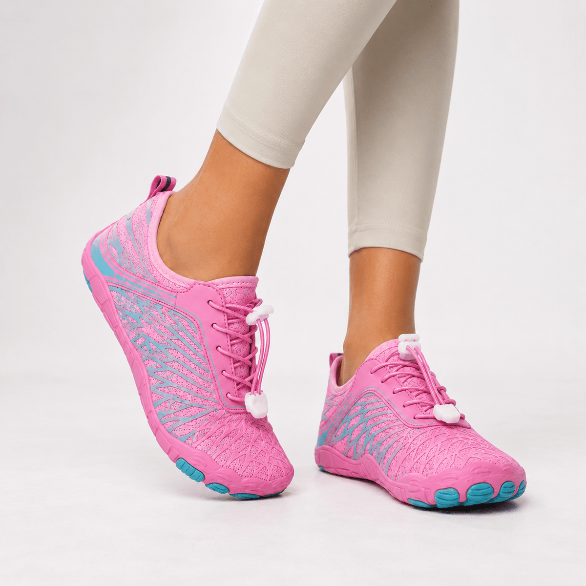 Alice - Women's Lightweight Trainers with Wide Toe Box and Non-Slip Sole - Sneakers - Pink - Davies & Cooper