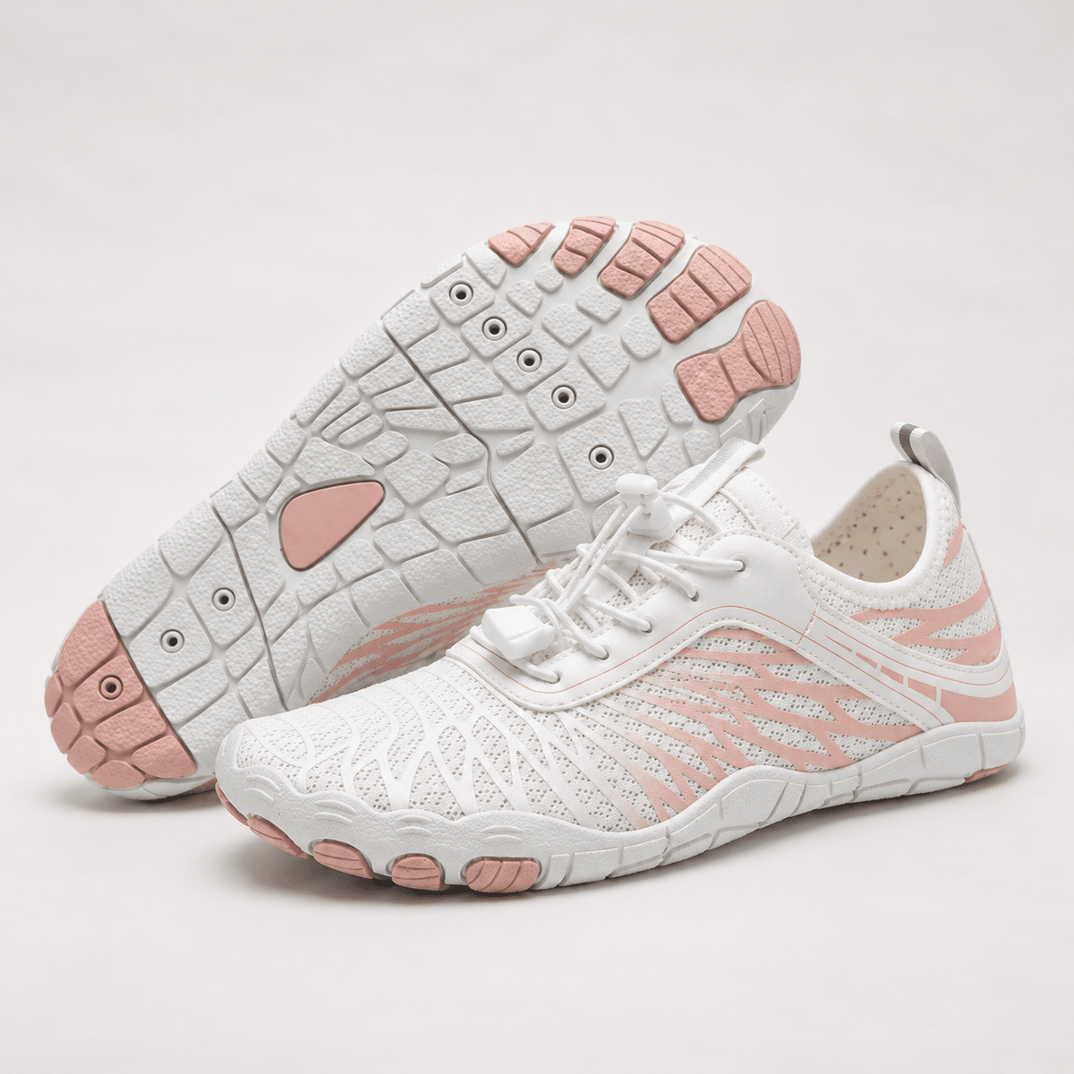 Alice - Women's Lightweight Trainers with Wide Toe Box and Non-Slip Sole - Sneakers - White - Davies & Cooper