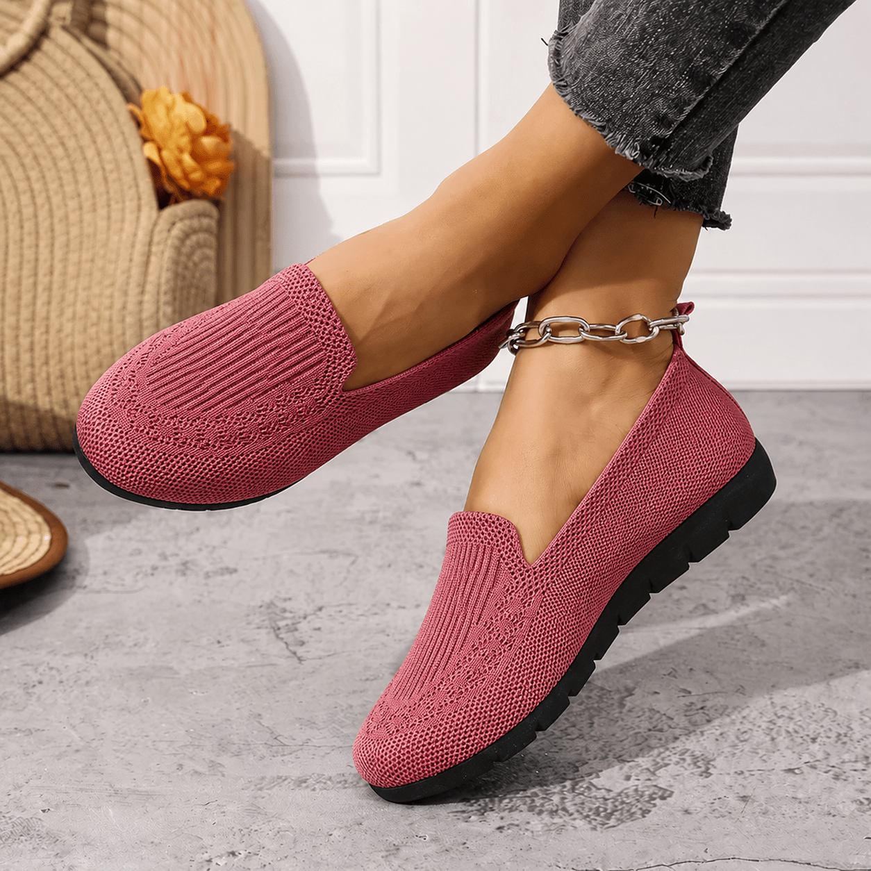 Alice - Women's Orthopaedic Breathable Cushioned Sole Loafers - Flats - Pink - Davies & Cooper