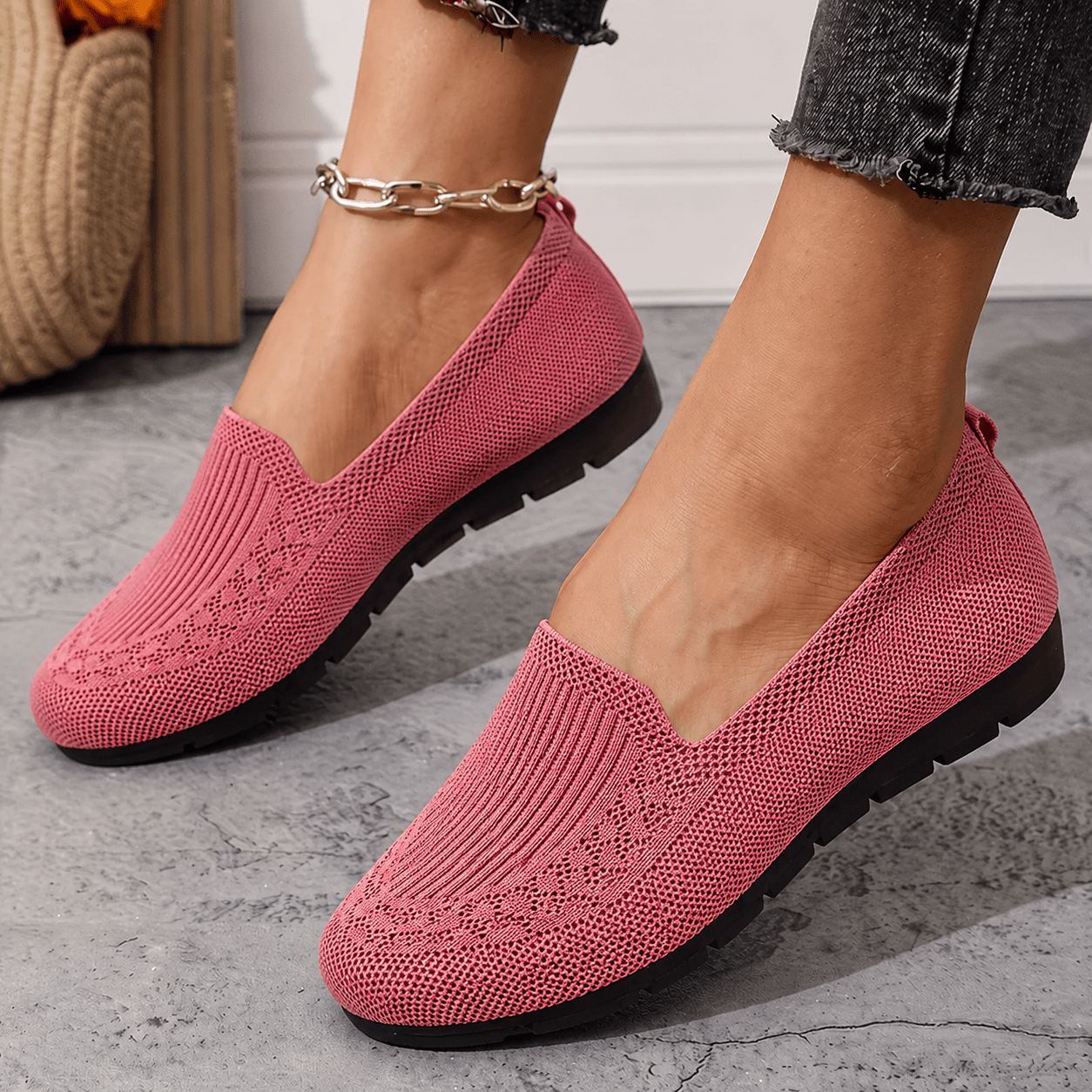 Alice - Women's Orthopaedic Breathable Cushioned Sole Loafers - Flats - Pink - Davies & Cooper