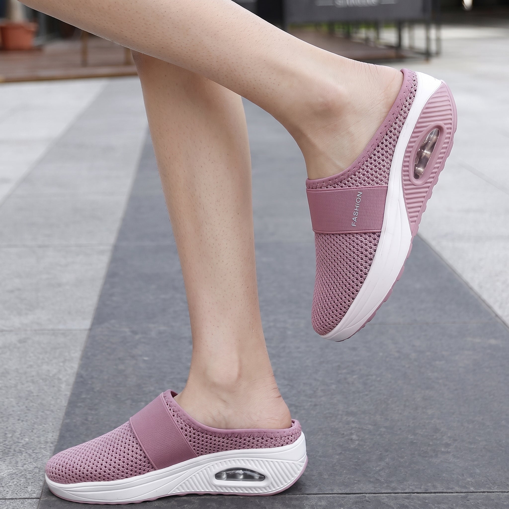 Alice – Women's Orthopaedic Breathable Platform Mules - Flats - Pink - Davies & Cooper