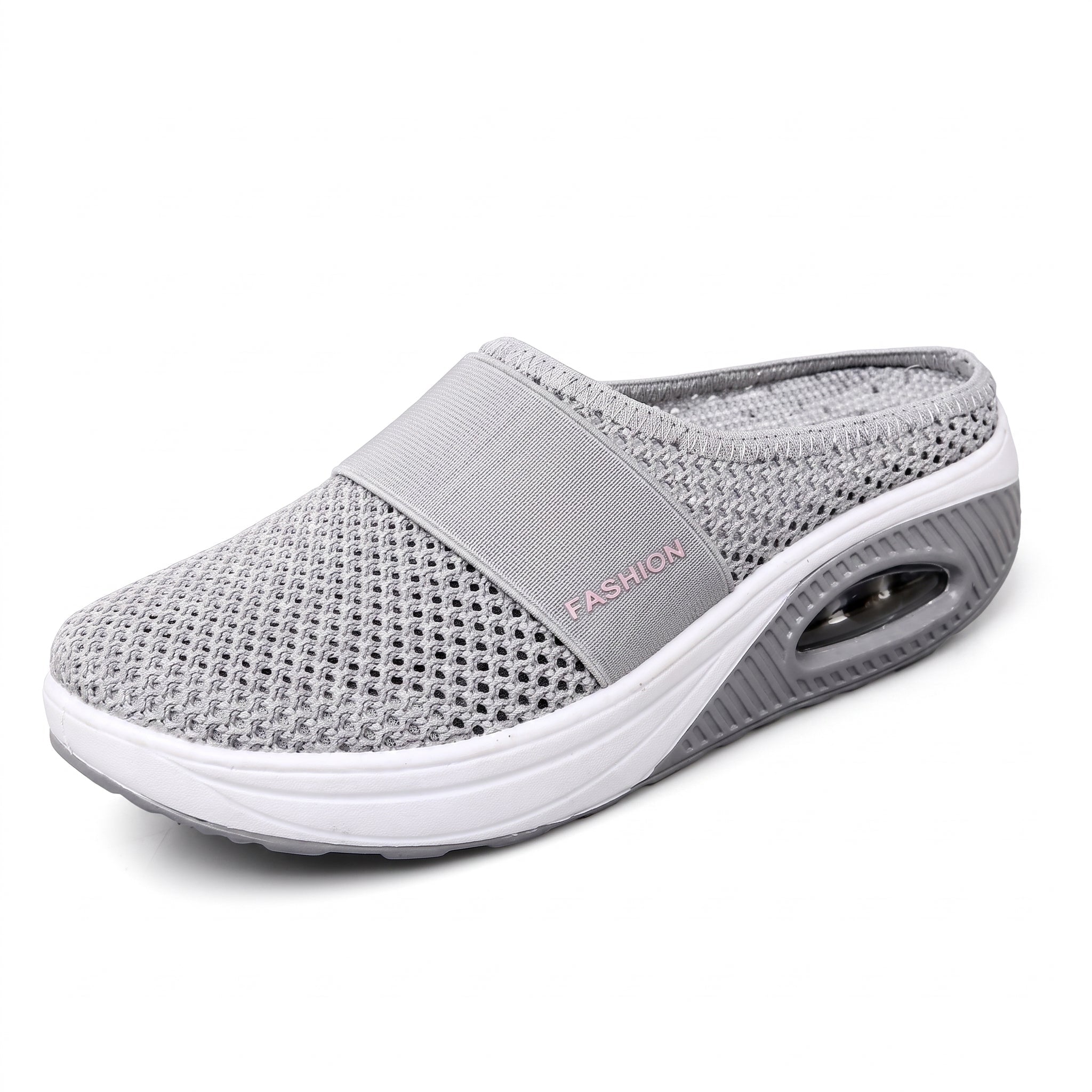 Alice – Women's Orthopaedic Breathable Platform Mules - Flats - Light Grey - Davies & Cooper