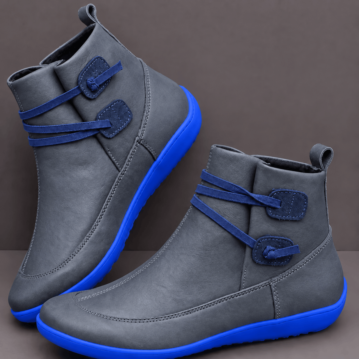 Alice - Women's Orthopaedic Buckle Strap Ankle Boots - Boots - Blue - Davies & Cooper