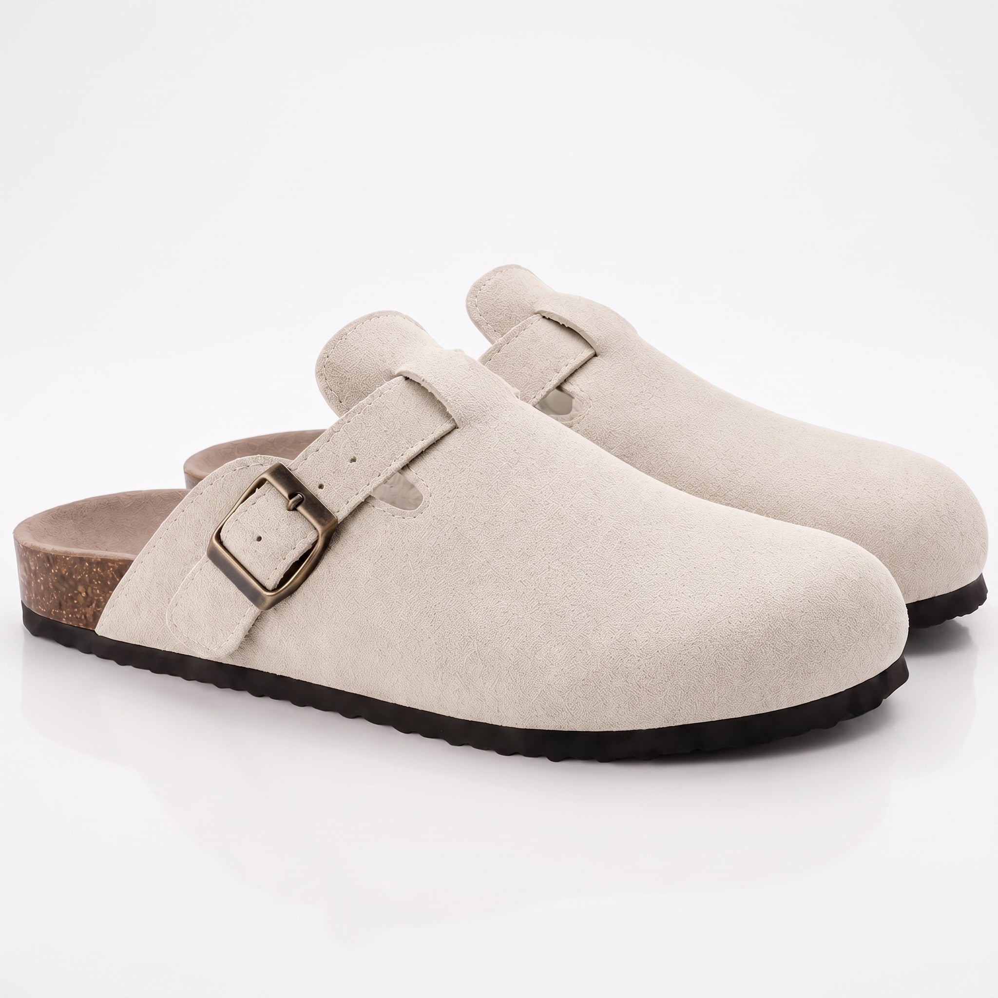 Alice – Women's Orthopaedic Cork Footbed Clogs - Sandals - Beige - Davies & Cooper