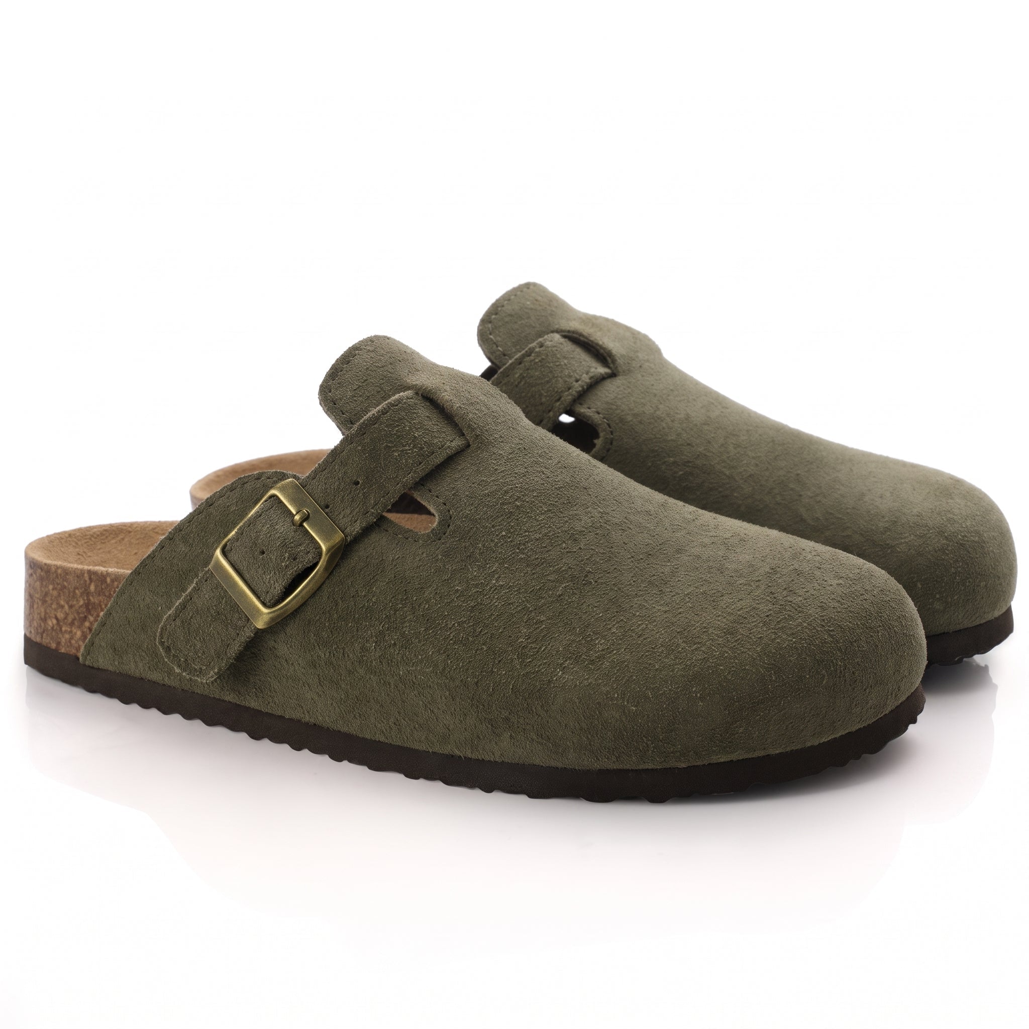 Alice – Women's Orthopaedic Cork Footbed Clogs - Sandals - Green - Davies & Cooper