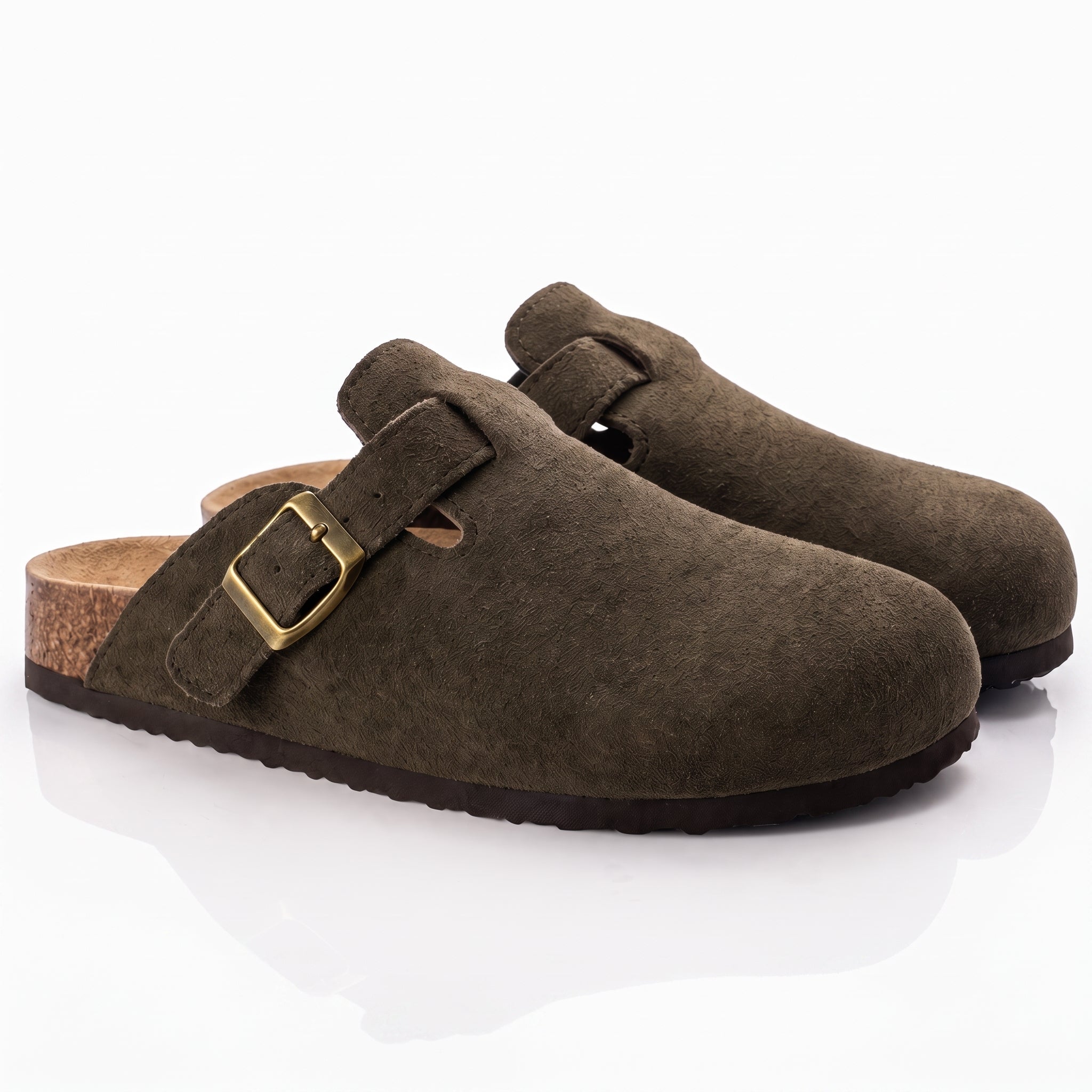 Alice – Women's Orthopaedic Cork Footbed Clogs - Sandals - Green - Davies & Cooper