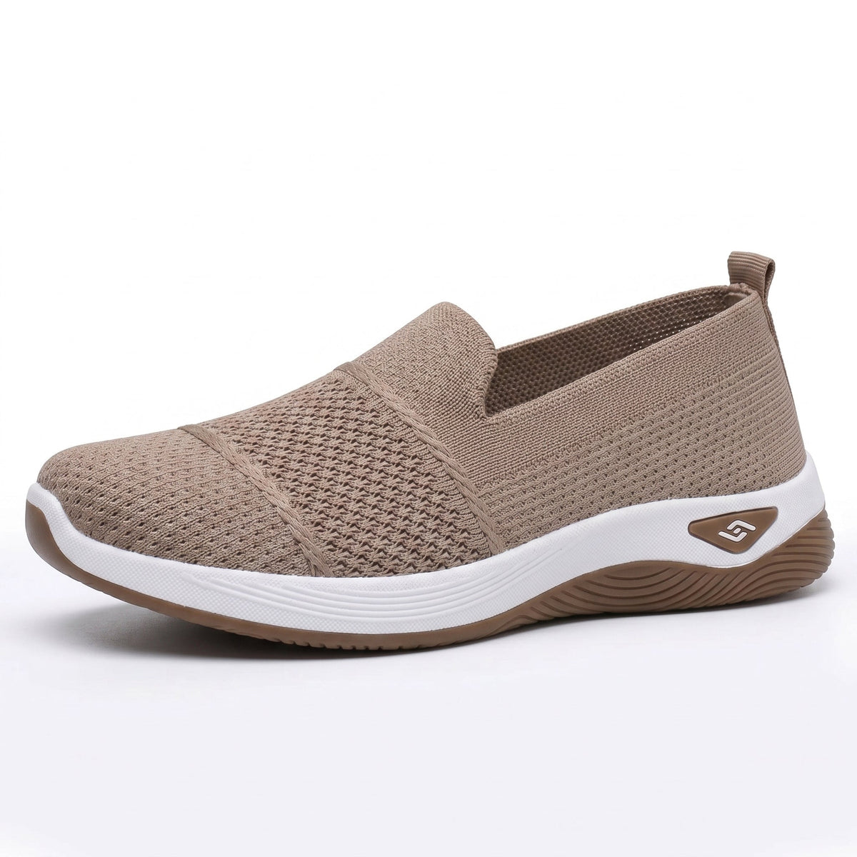 Alice - Women's Orthopaedic Lightweight Slip-On Trainers - Orthopaedic Shoes - Khaki - Davies & Cooper