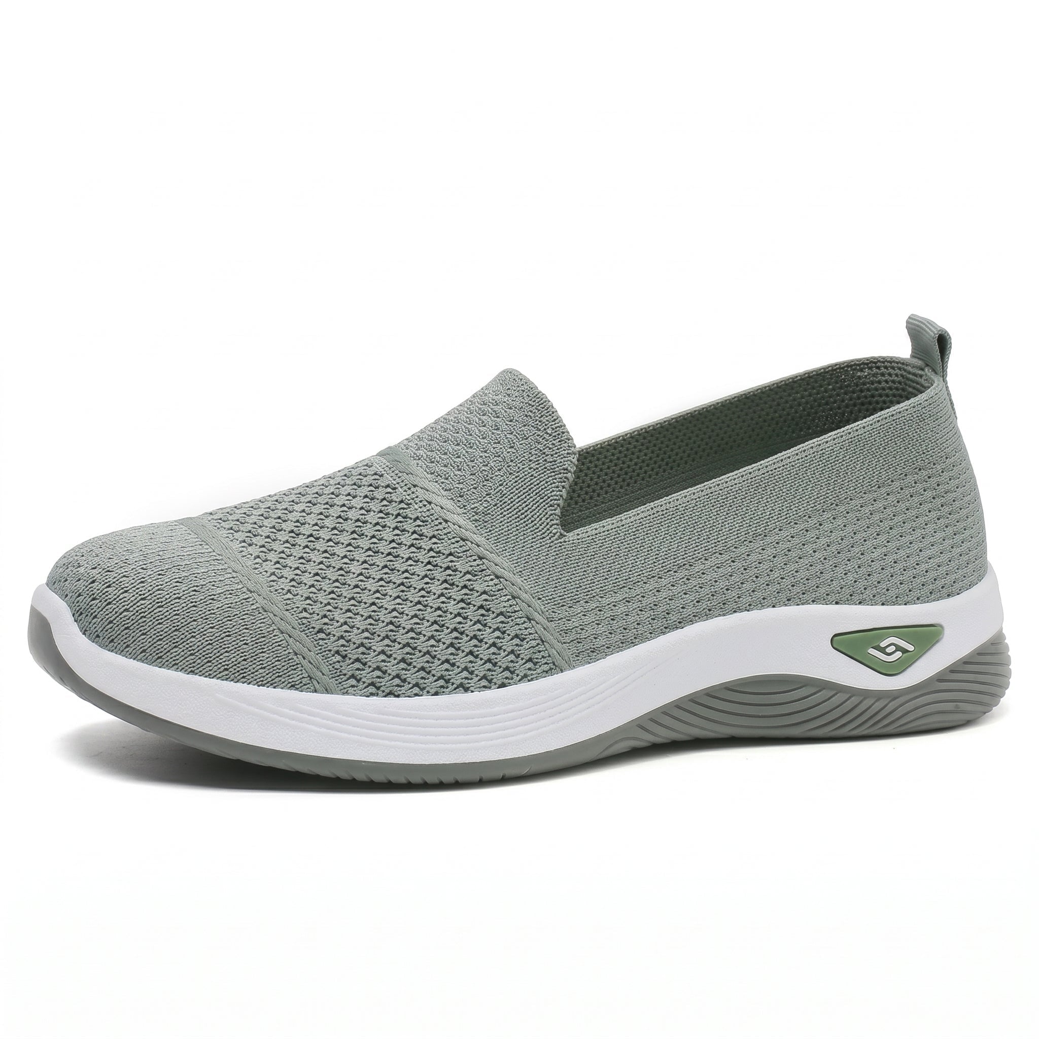 Alice - Women's Orthopaedic Lightweight Slip-On Trainers - Orthopaedic Shoes - Green - Davies & Cooper