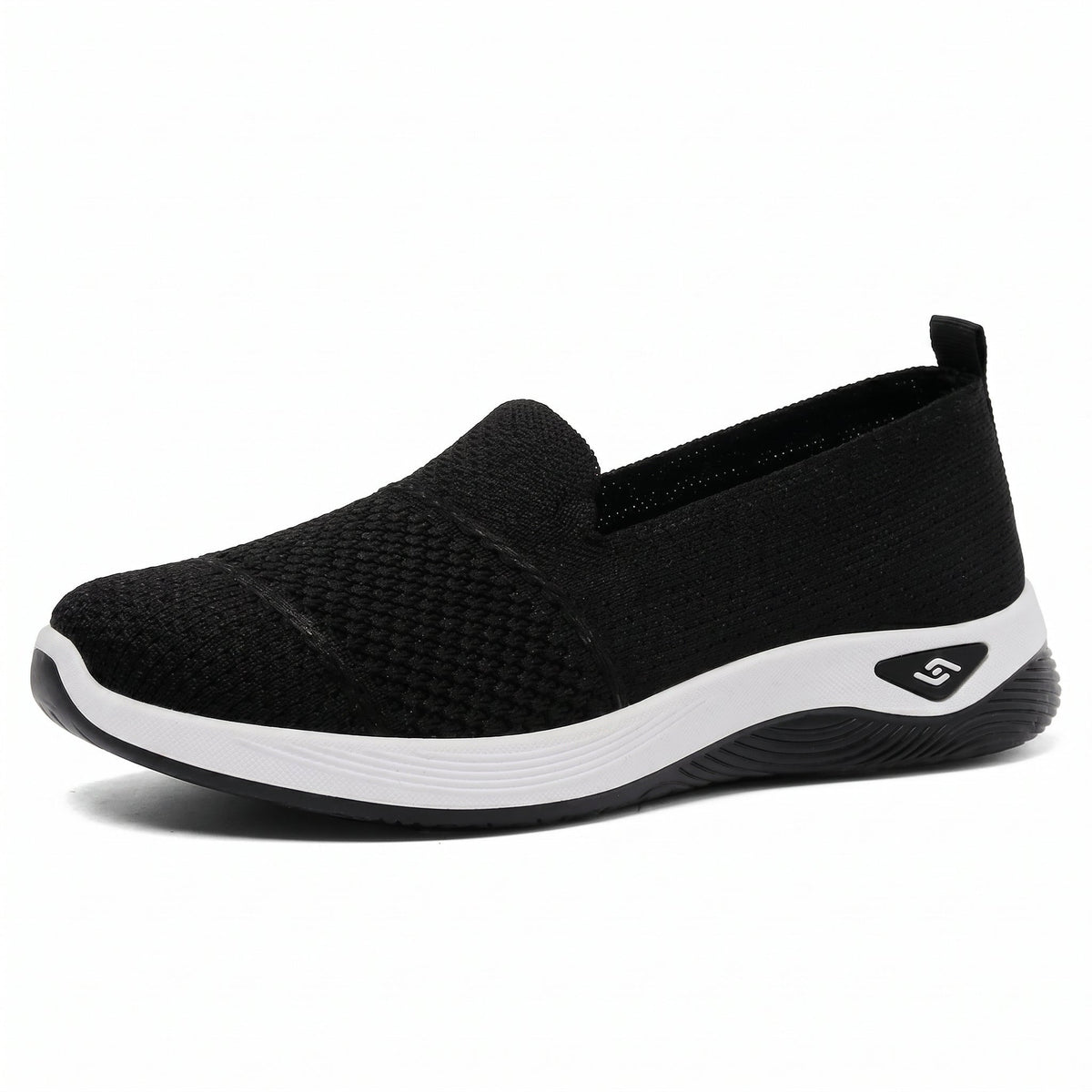 Alice - Women's Orthopaedic Lightweight Slip-On Trainers - Orthopaedic Shoes - Black - Davies & Cooper