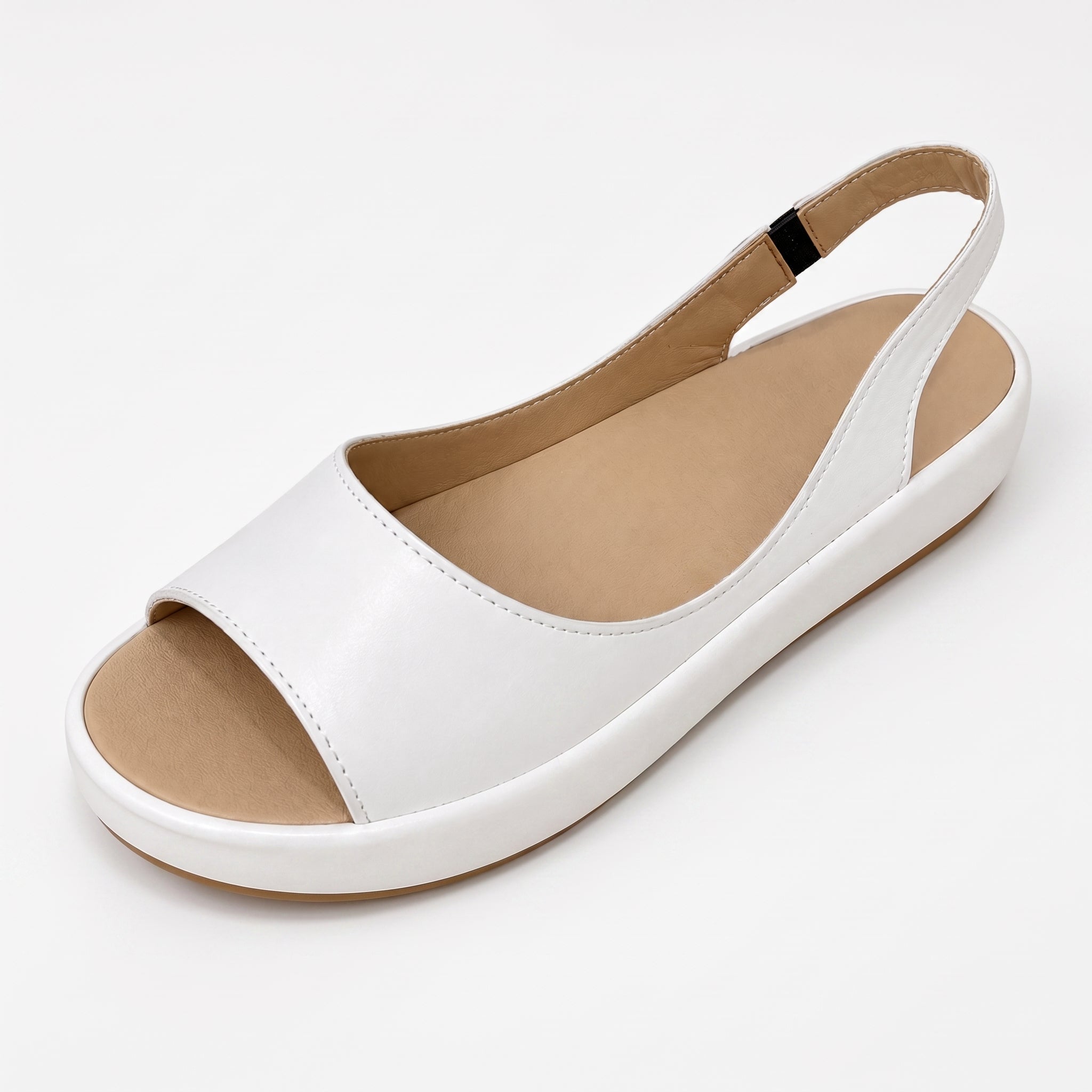 Alice – Women's Orthopaedic Platform Sole Slingback Sandals - Sandals - White - Davies & Cooper