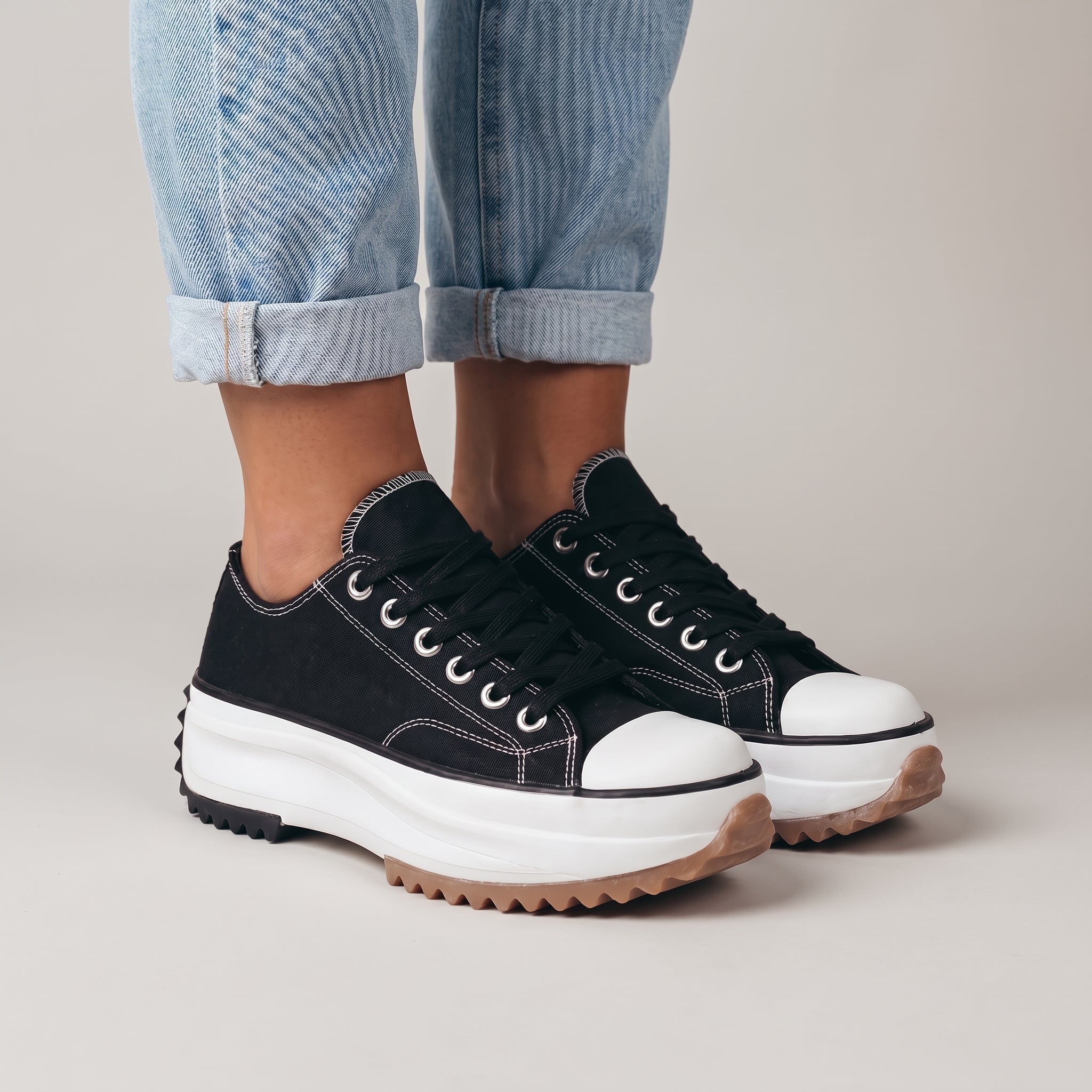 Alice - Women's Orthopaedic Platform Trainers with Chunky Sole - Sneakers - Black - Davies & Cooper