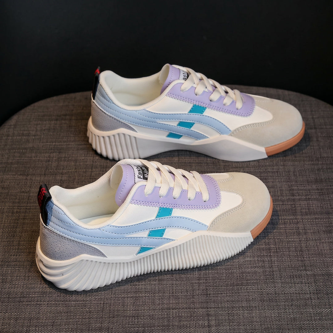 Alice - Women's Orthopaedic Retro Stripe Low - Top Trainers - Trainers - Blue - Davies & Cooper