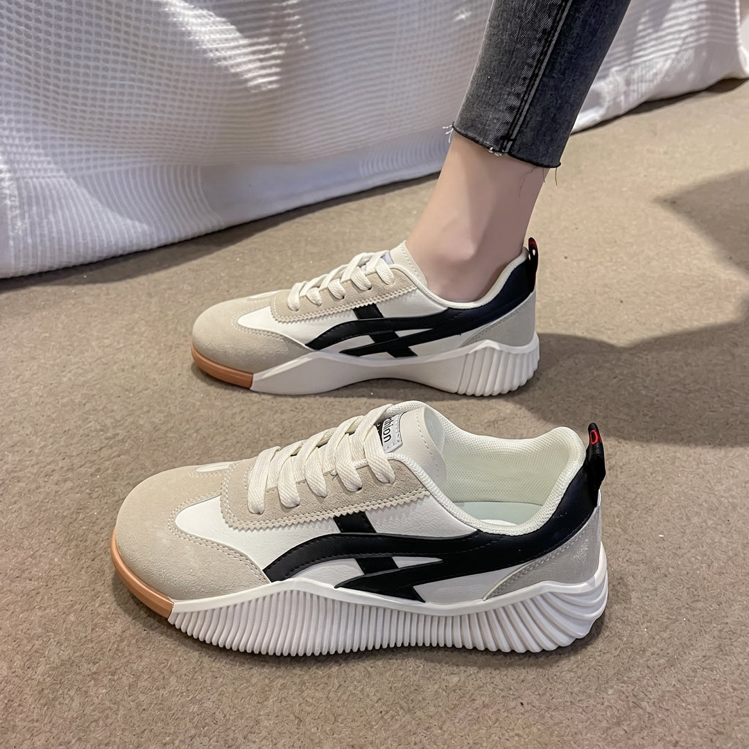 Alice - Women's Orthopaedic Retro Stripe Low - Top Trainers - Trainers - Black - Davies & Cooper
