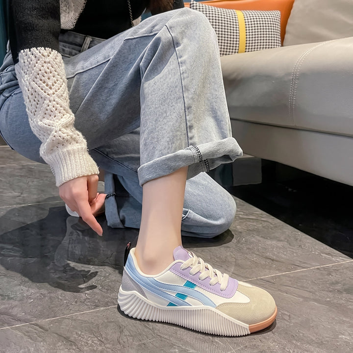 Alice - Women's Orthopaedic Retro Stripe Low - Top Trainers - Trainers - Blue - Davies & Cooper