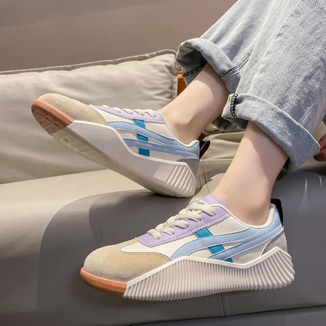 Alice - Women's Orthopaedic Retro Stripe Low - Top Trainers - Trainers - Blue - Davies & Cooper