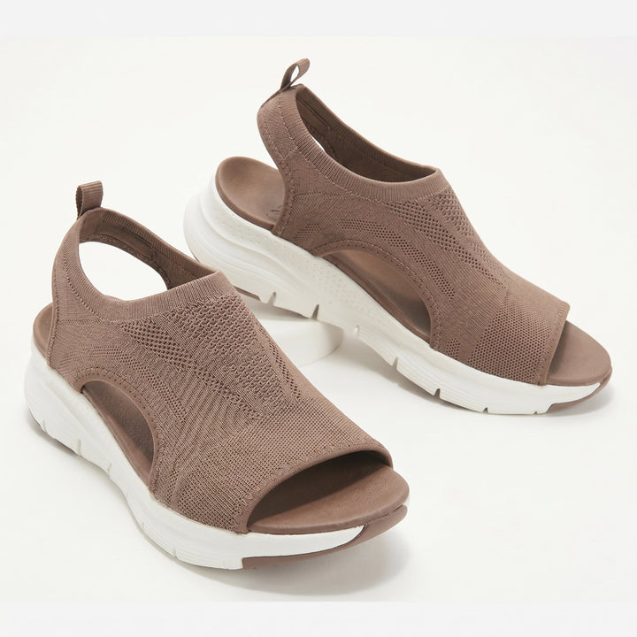 Alice - Women's Orthopaedic Slip - On Sandals with Open Toe - Sandals - Brown - Davies & Cooper