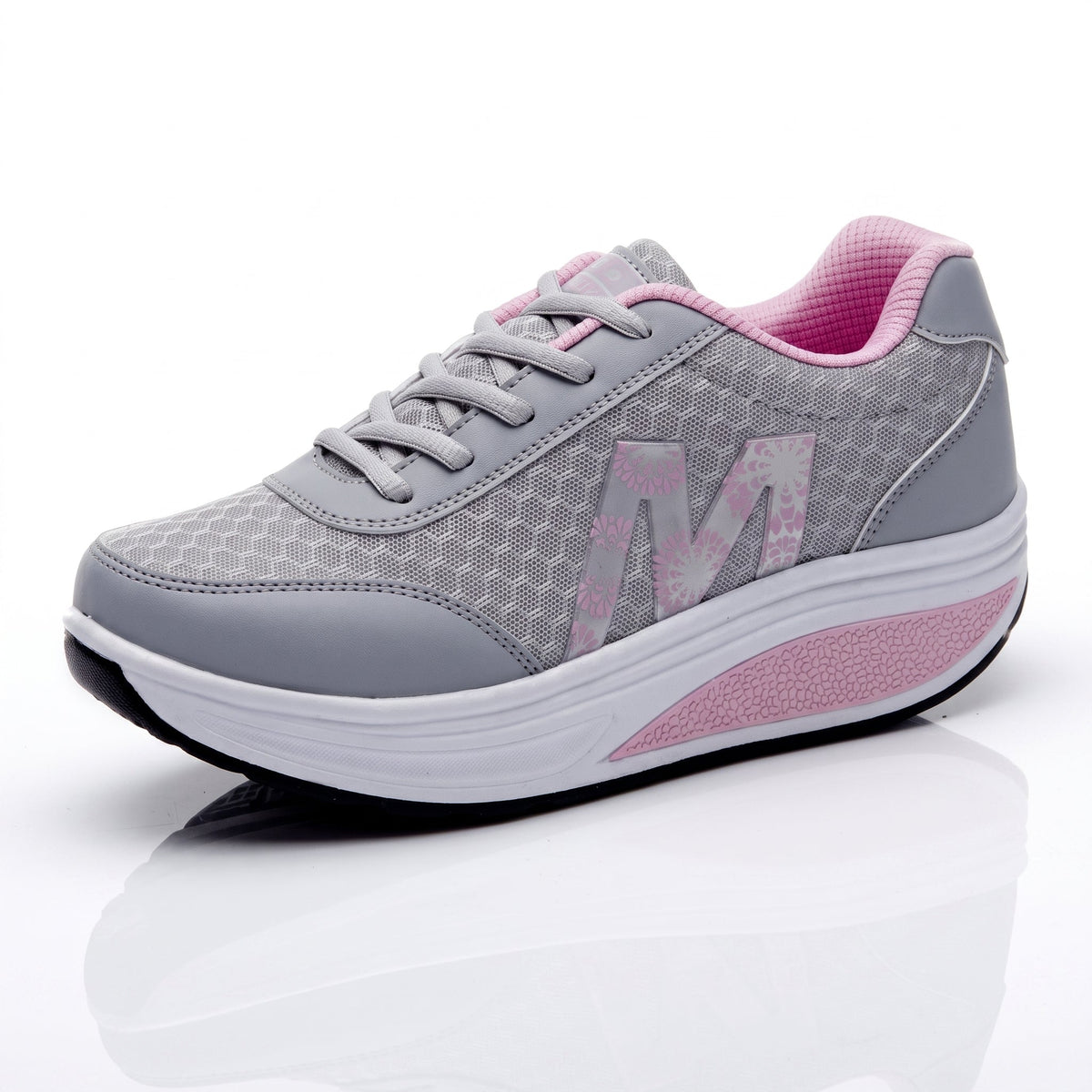 Alice - Women's Orthopaedic Slip-On Trainers with Platform Sole - Grey - Davies & Cooper