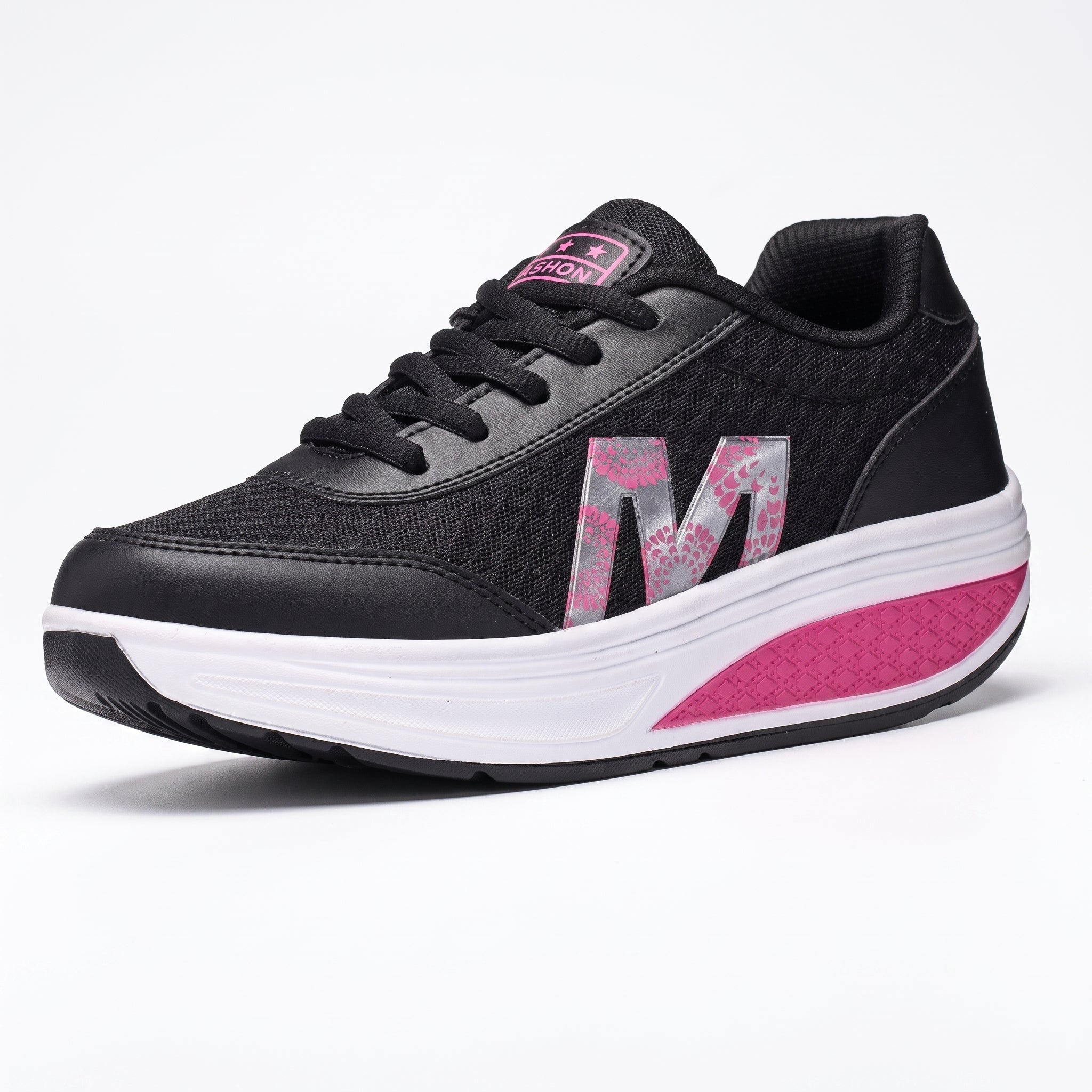 Alice - Women's Orthopaedic Slip-On Trainers with Platform Sole - Black - Davies & Cooper