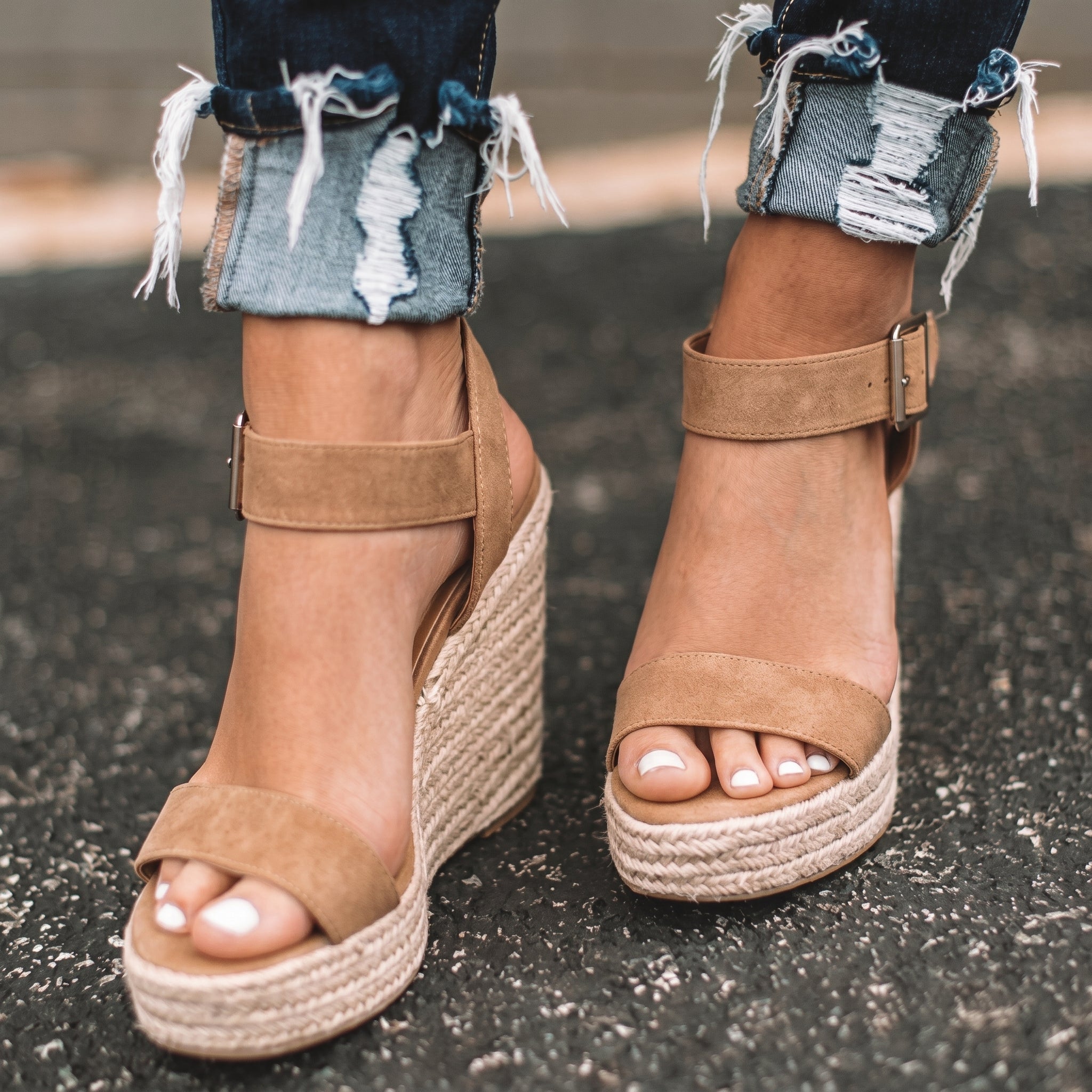 Alice - Women's Summer Espadrille Wedge Sandals - Sandal - Brown - Davies & Cooper