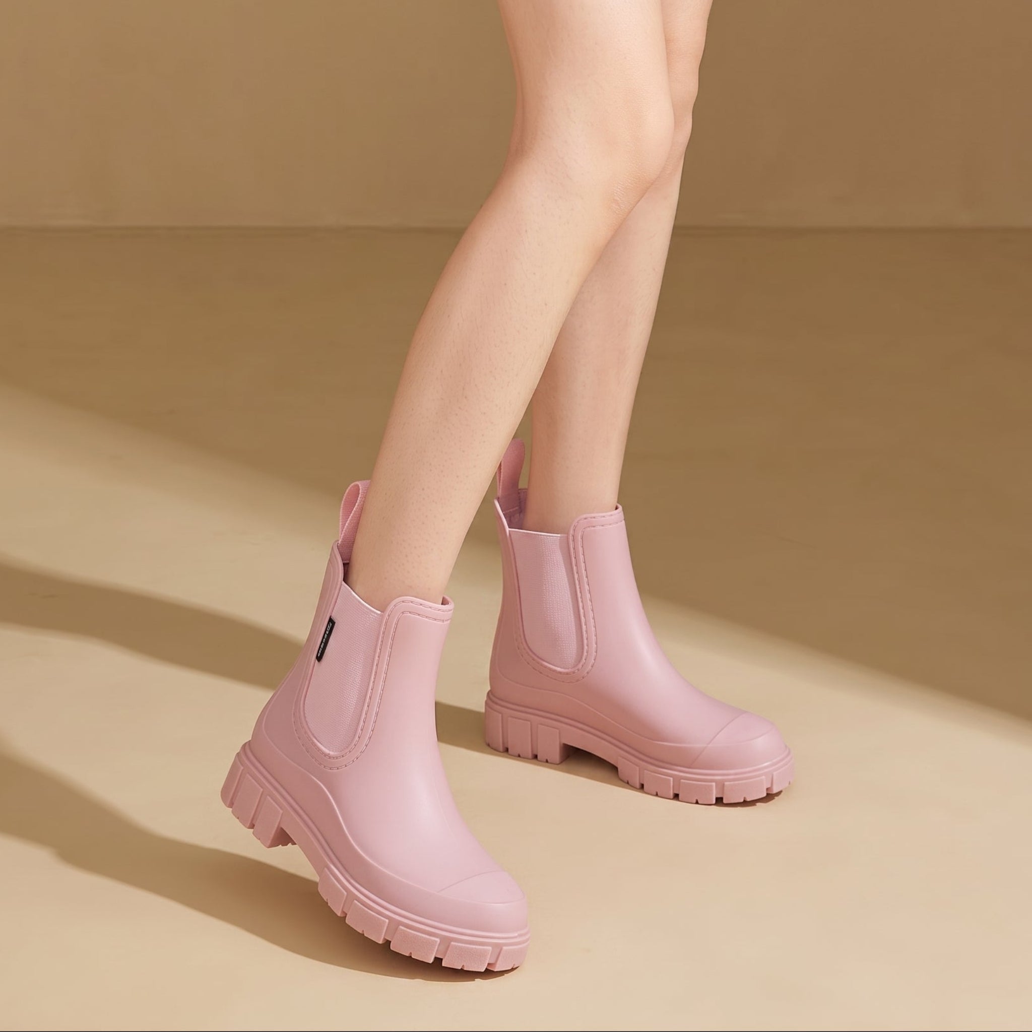 Alice - Women's Waterproof Chunky Sole Chelsea Boots - Boots - Pink - Davies & Cooper