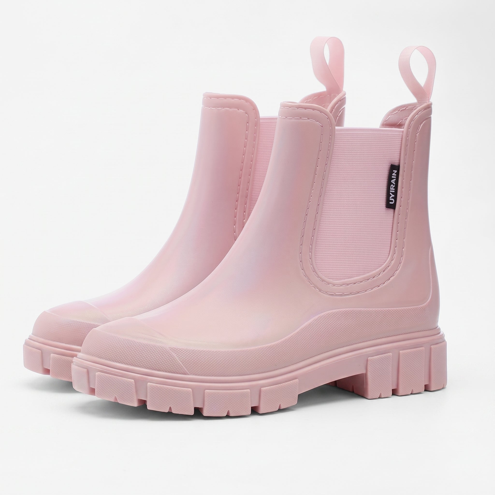Alice - Women's Waterproof Chunky Sole Chelsea Boots - Boots - Pink - Davies & Cooper