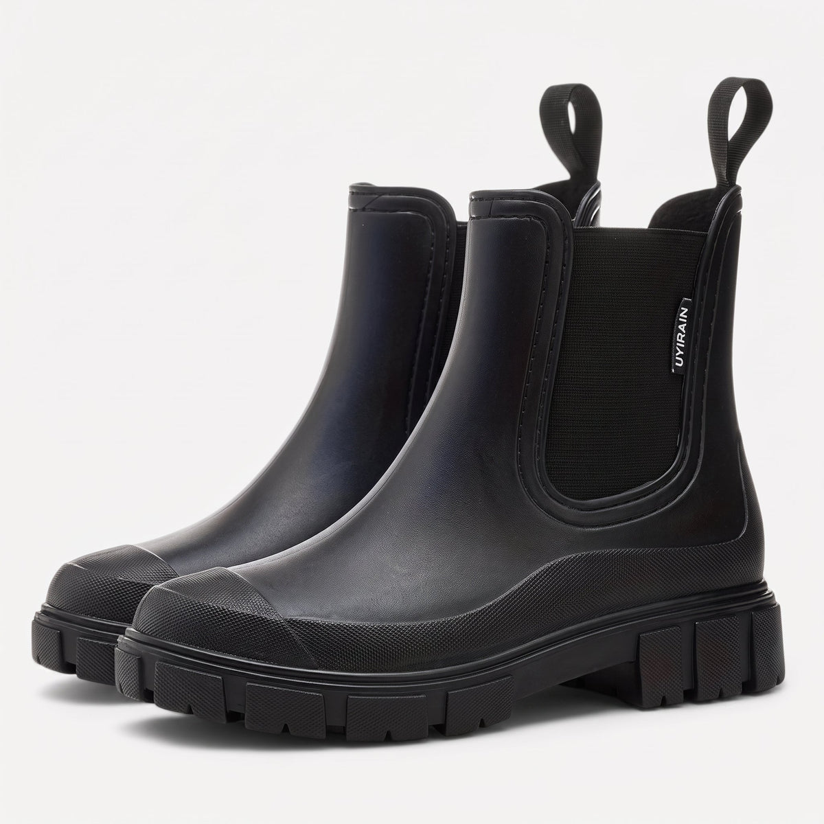 Alice - Women's Waterproof Chunky Sole Chelsea Boots - Boots - Black - Davies & Cooper