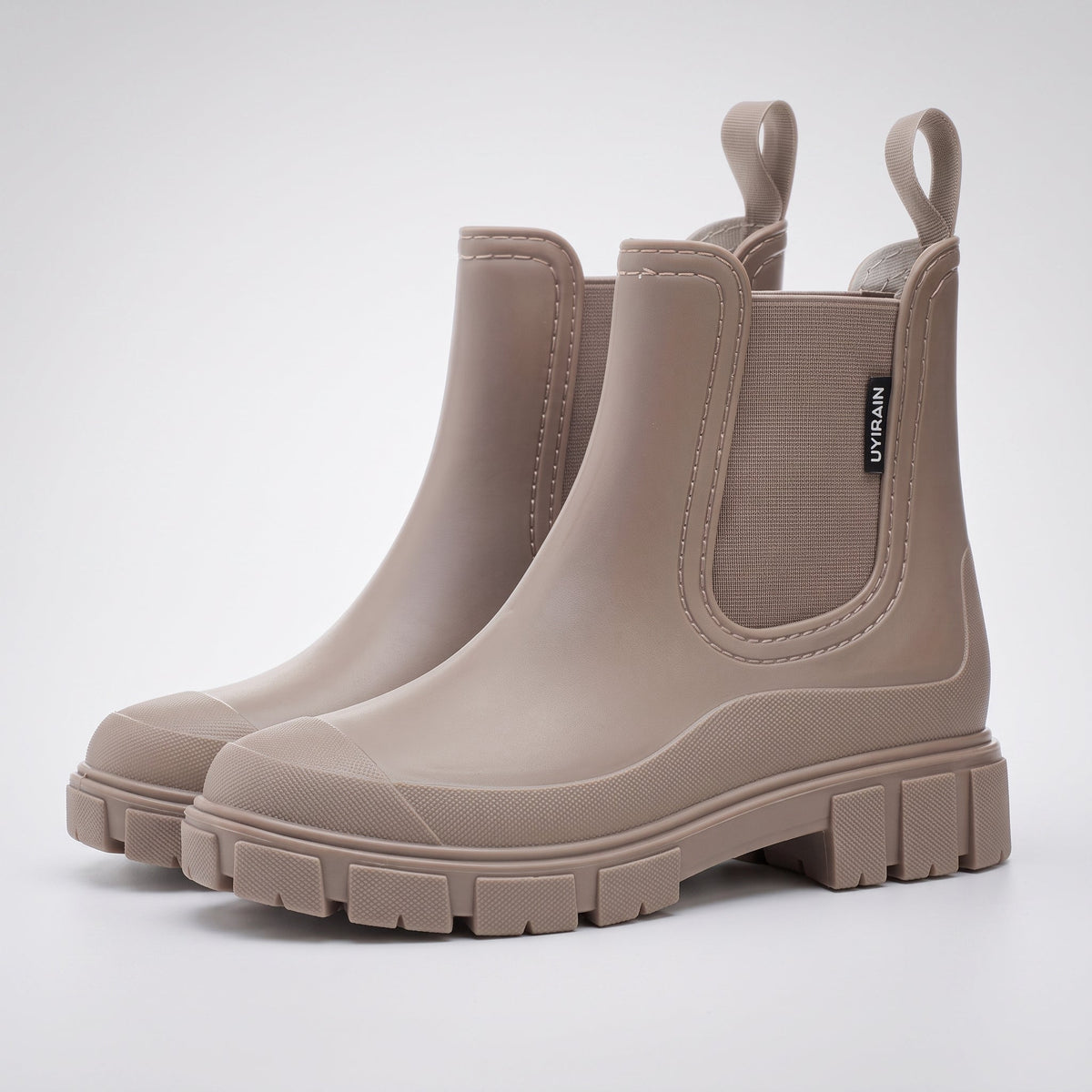 Alice - Women's Waterproof Chunky Sole Chelsea Boots - Boots - Khaki - Davies & Cooper