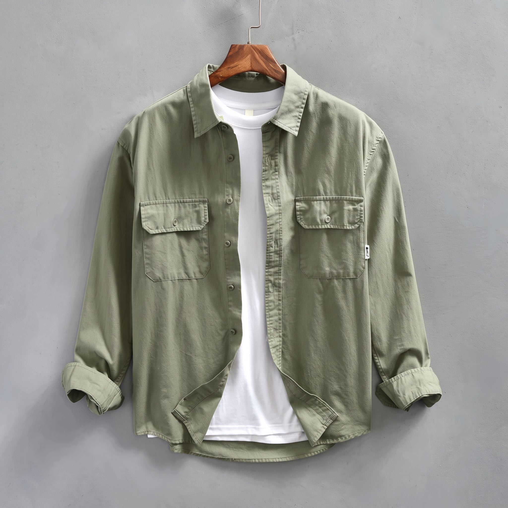 Arthur - Men's Relaxed Fit Long Sleeve Shirt Jacket - Shirts - Beige - Davies & Cooper