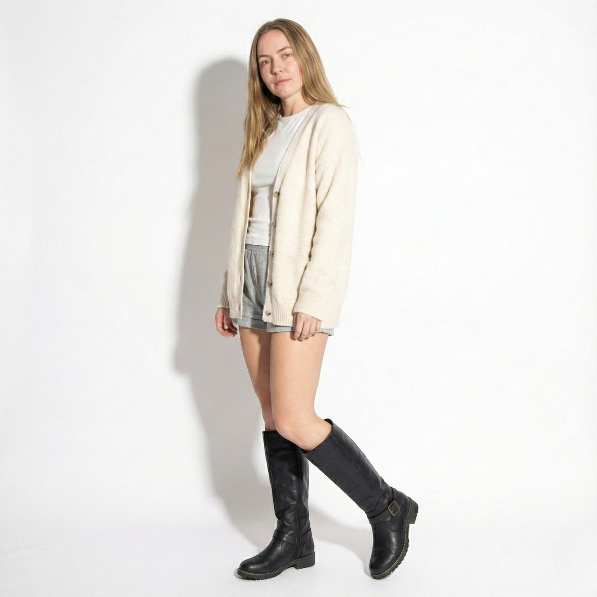 Aurela – Women’s Leather Supportive Knee-High Boots - Leather Boots - Black - Davies & Cooper